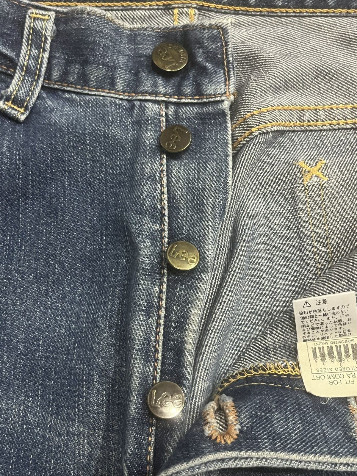 Vintage Vintage Lee Rider Union Made Sanforized Half Selvedge Jeans Size US 34 / EU 50 - 7 Thumbnail