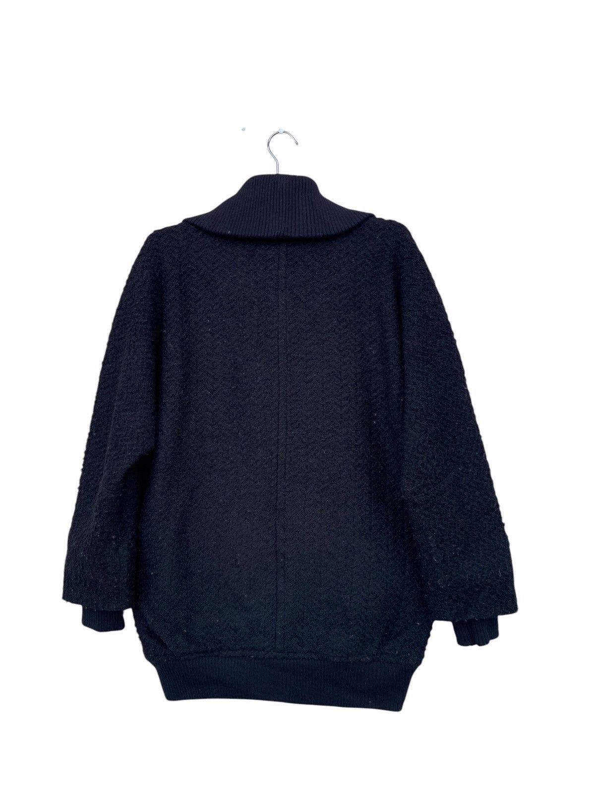 Issey Miyake Mercibeaucoup Black Textured Knit Shawl Collar Jacket Size US M / EU 48-50 / 2 - 13 Thumbnail