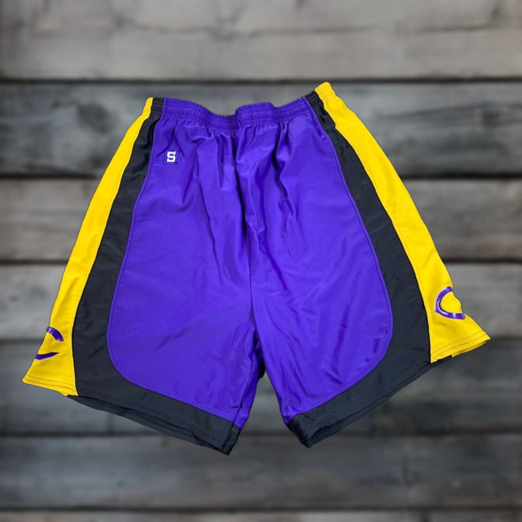 Vintage VTG 90s Athletic Drawstring Shorts Men's Large Purple Yellow Speedline Lakers Size US 32 / EU 48 - 1 Thumbnail