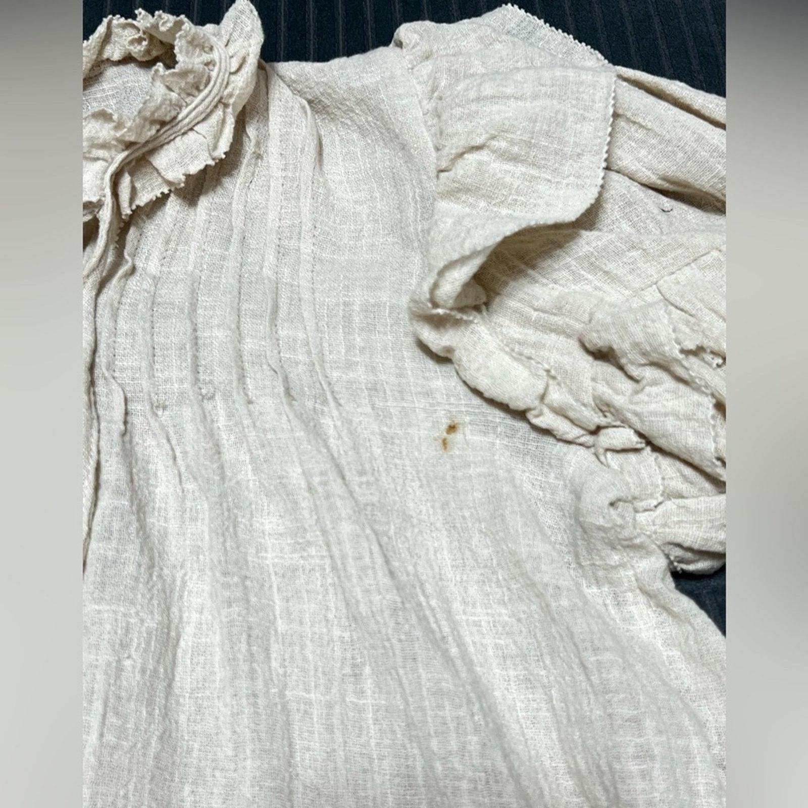 Other Olivaceous Cream Boho Peasant Flowy Blend 3/4 Sleeve Blouse Size M / US 6-8 / IT 42-44 - 3 Thumbnail