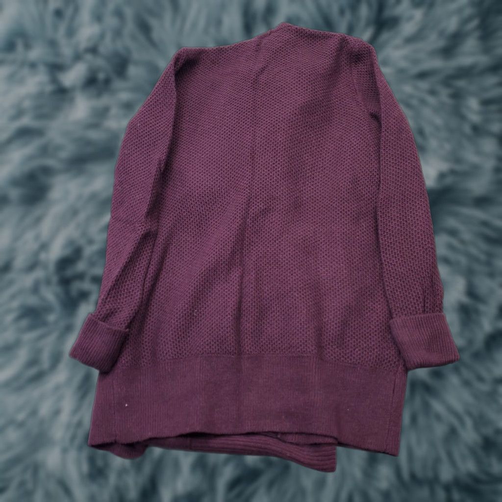 Loft LOFT Womens Size S Burgundy Throw Over Cardigan Open Front Shawl Knit Wool Blend Size S / US 4 / IT 40 - 1 Thumbnail