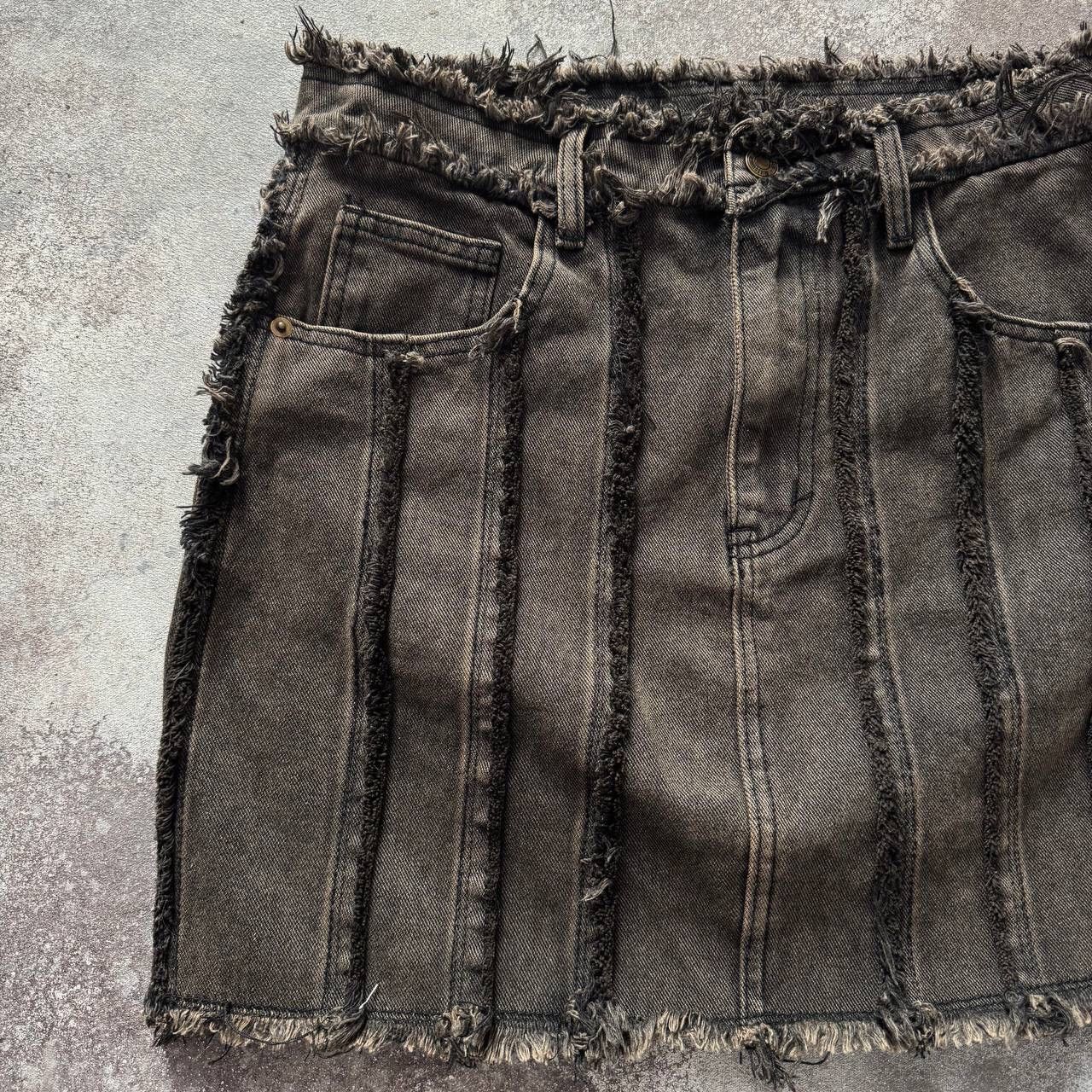Hysteric Glamour × Japanese Brand Avant Garde Punk Y2K Gothic Faded Distressed Skirt Size 28" / US 6 / IT 42 - 3 Thumbnail