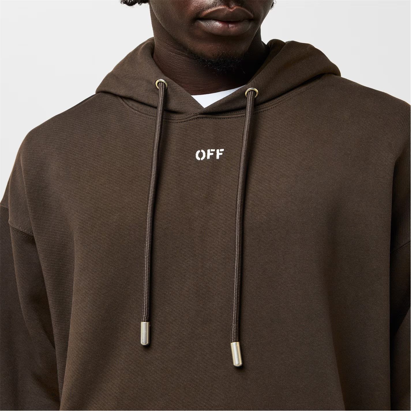 Off-White o1g2r1mq0226 Skate Pull Over Hoodie In Chocolate Brown Size US M / EU 48-50 / 2 - 5 Thumbnail