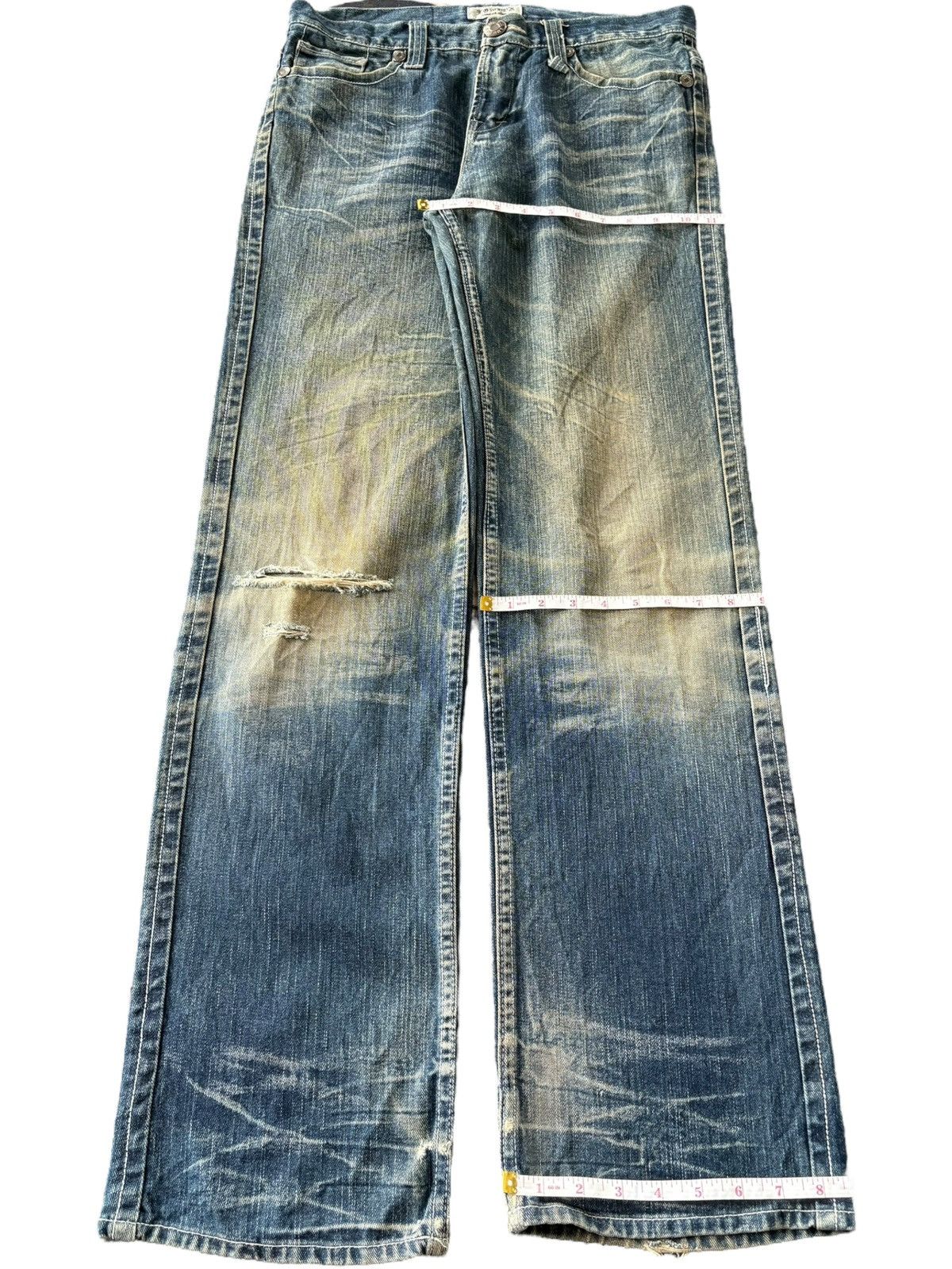 LOWBOX Vintage Japanese Lowbox Mud Wash Distress Baggy Jeans Size US 34 / EU 50 - 8 Thumbnail