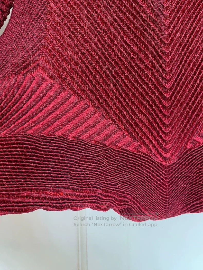 Issey Miyake Issey Miyake Red Long Sleeve Top Size M / US 6-8 / IT 42-44 - 5 Thumbnail