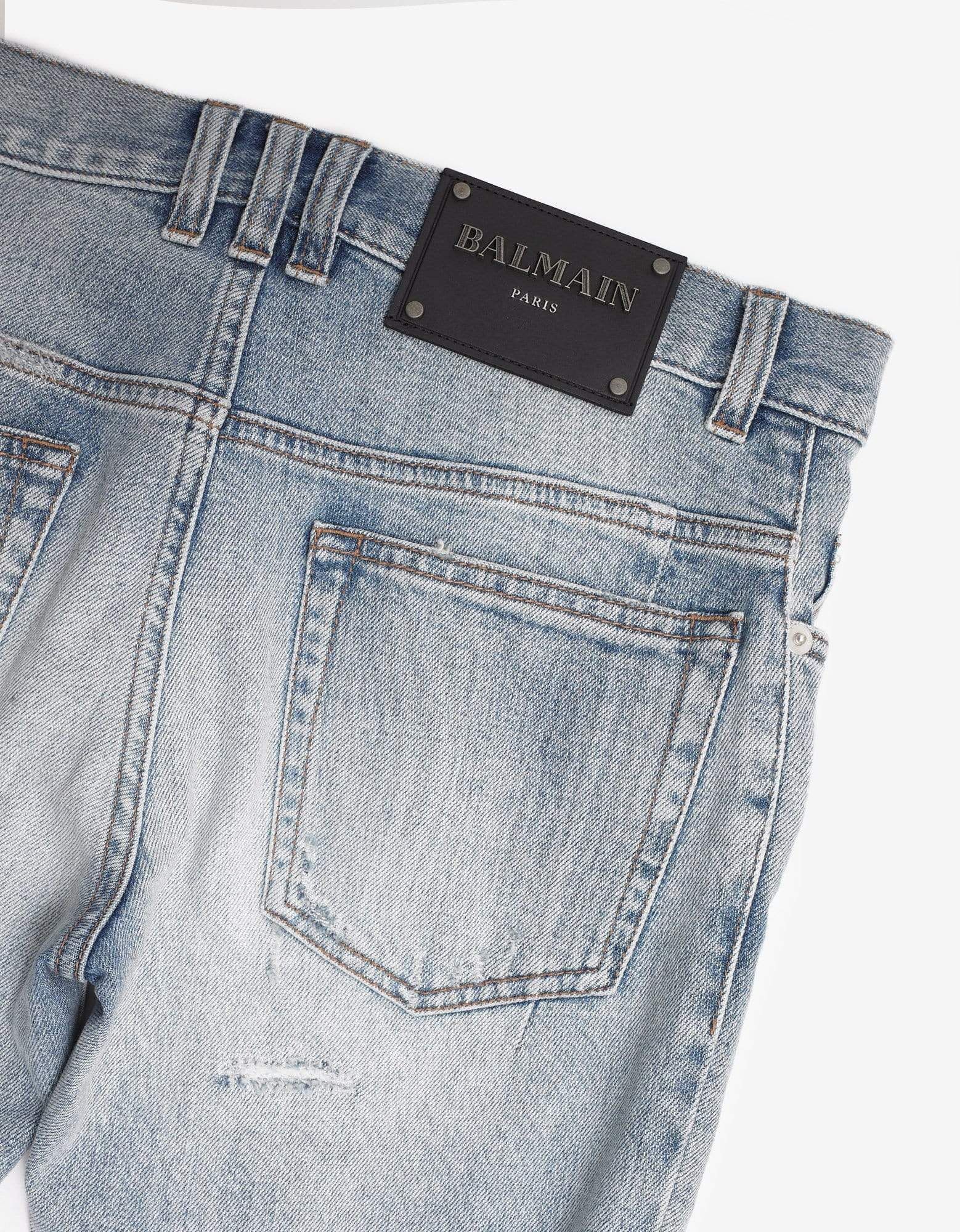 Balmain Balmain Light Blue Repaired Biker Jeans Size US 30 / EU 46 - 5 Thumbnail