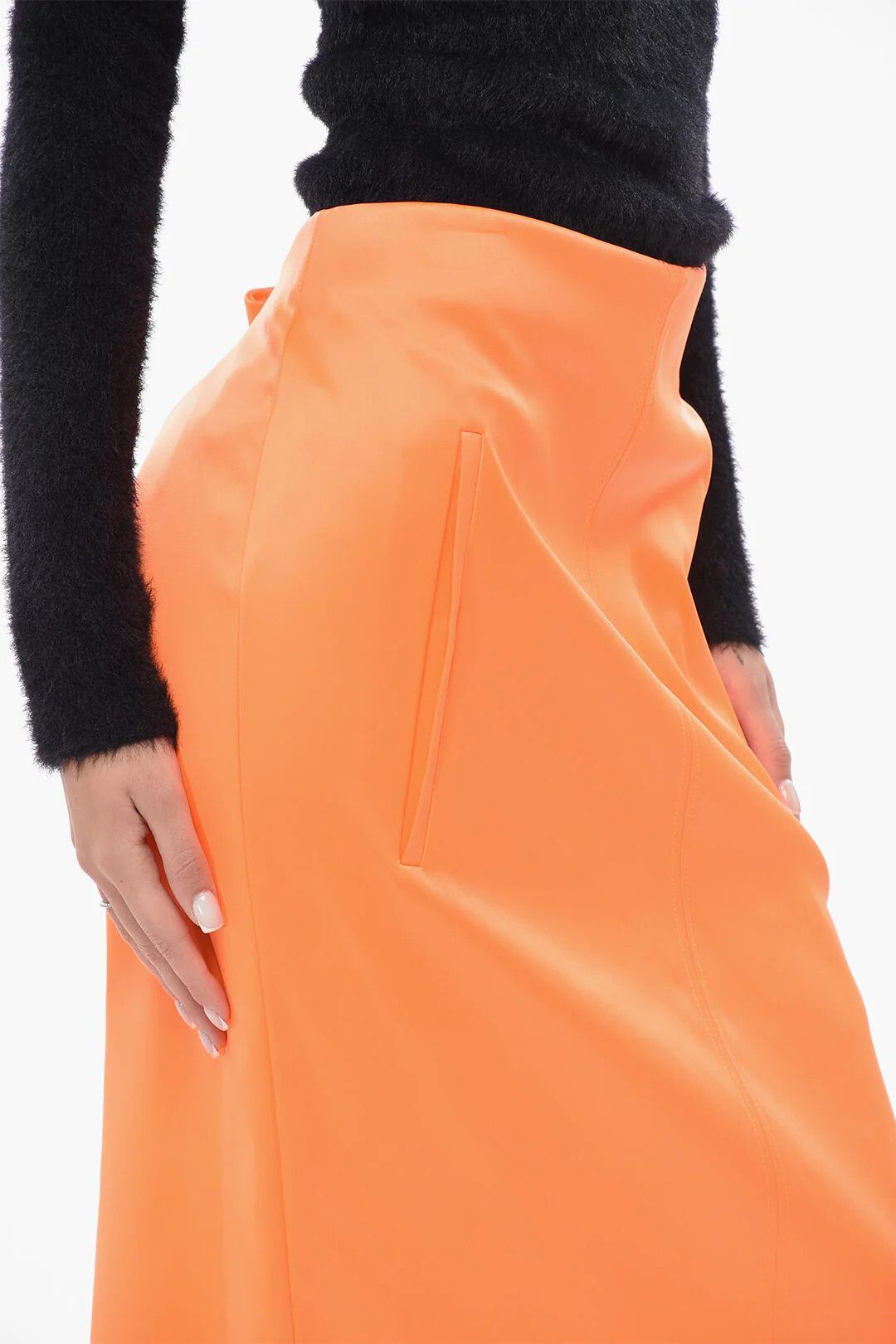 Off-White og1mm0426 Technical Fabric Skirt in Orange Size 27" / US 4 / IT 40 - 2 Thumbnail