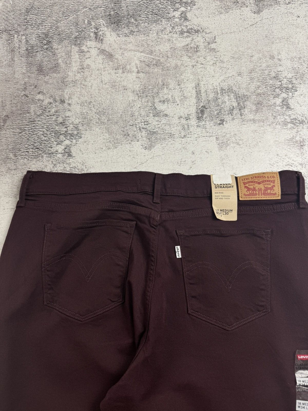 Levi's Levi’s NEW Classic Straight Men’s Cherry W34 L30 Cotton Mid Rise Pants Trousers Size US 34 / EU 50 - 9 Thumbnail