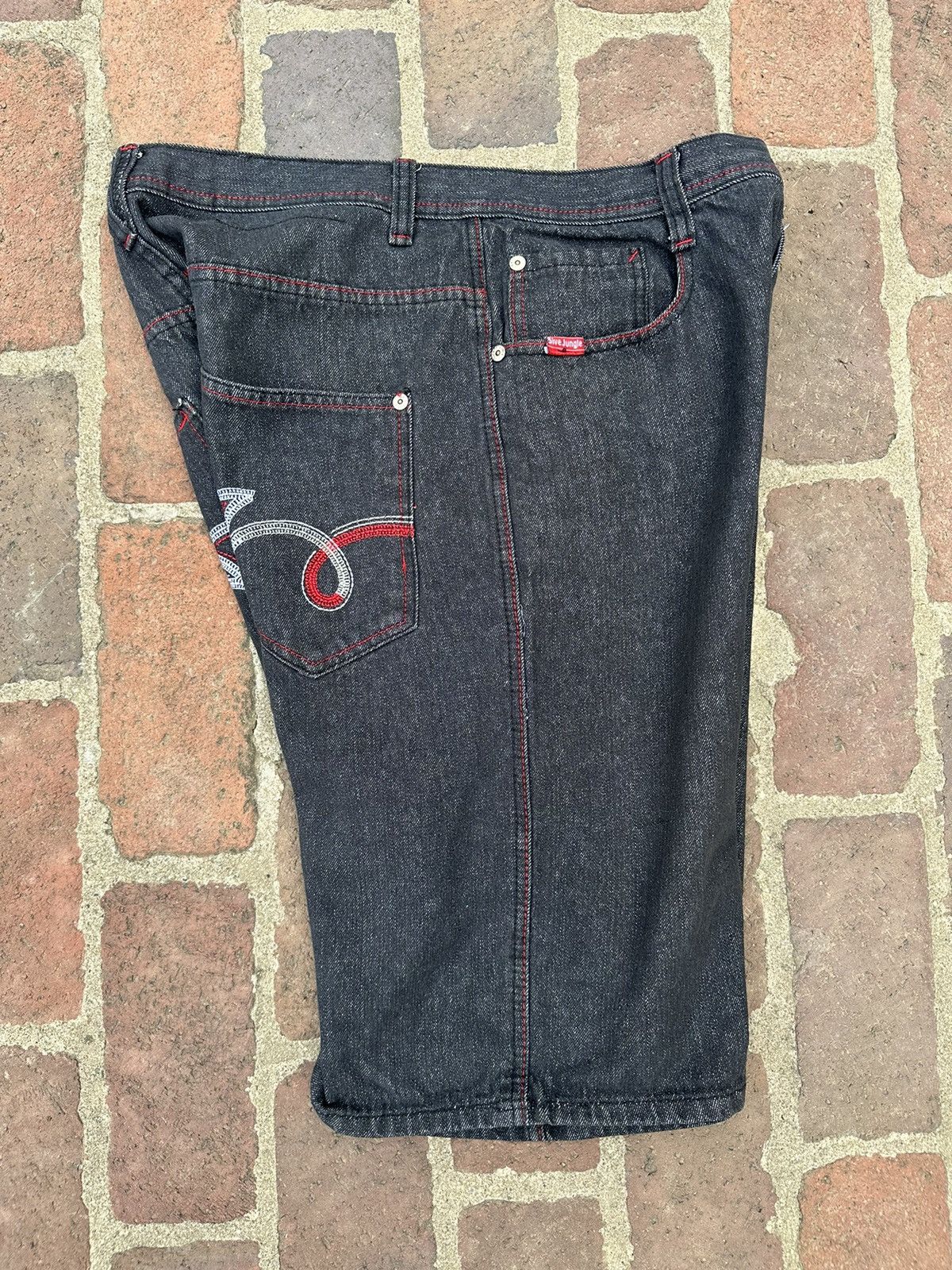 JNCO × Southpole × Vintage Vintage Y2K Black Jean Shorts Baggy Fit Size US 36 / EU 52 - 7 Thumbnail