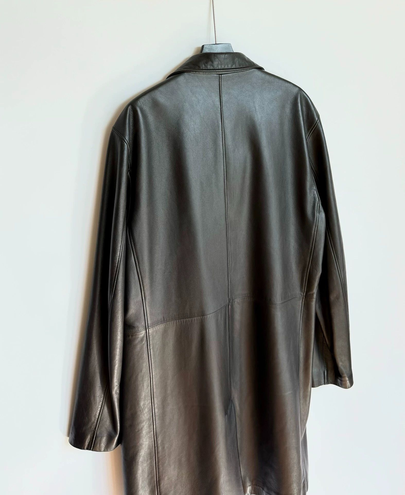Alfred Dunhill Dunhill Black Lambskin Long Leather Coat XL 98% New Size US XL / EU 56 / 4 - 4 Thumbnail