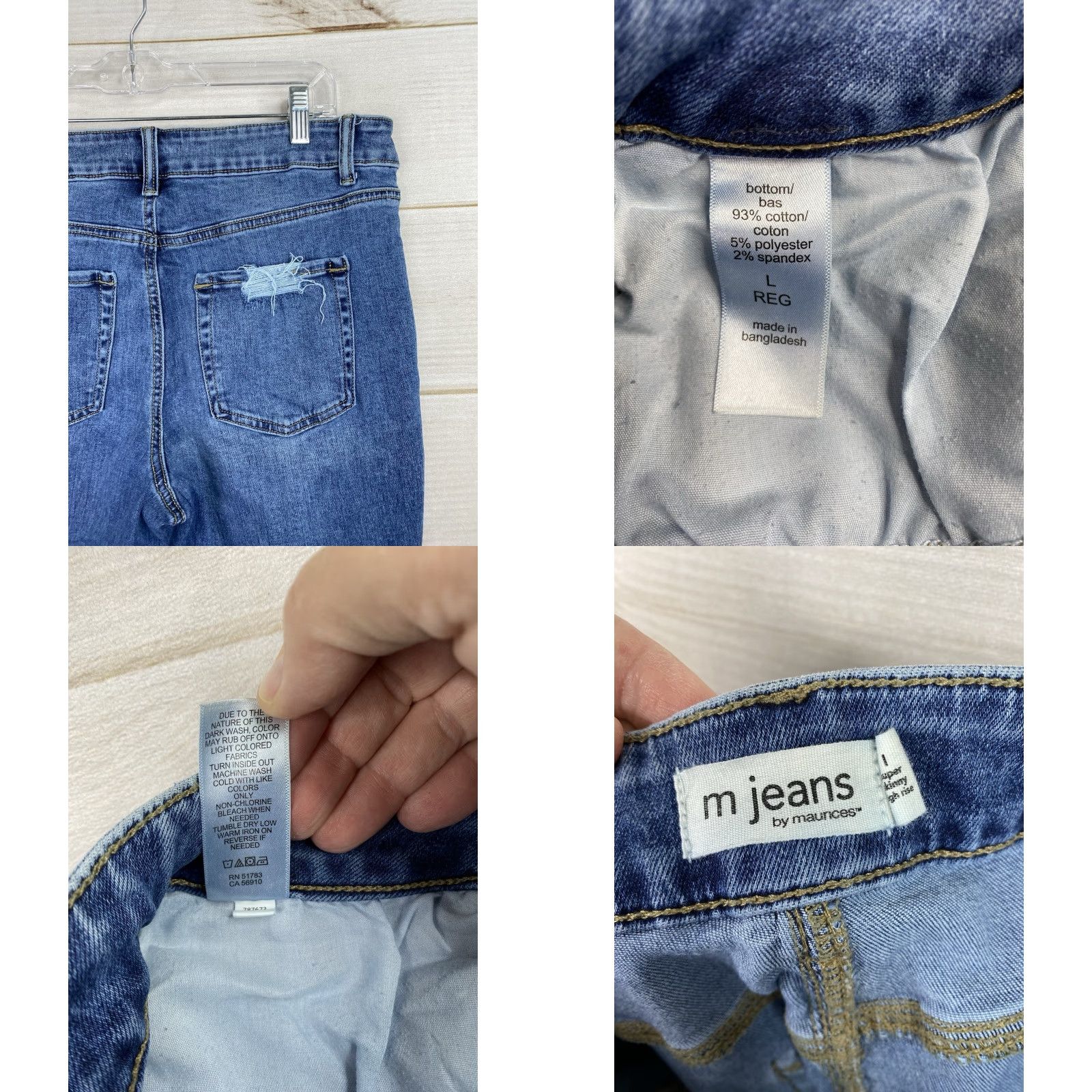 Vintage M Jeans by Maurices L Reg Super Skinny High Rise Dark Wash Stretch Button Fly Size 36" / US 14 / IT 50 - 8 Thumbnail