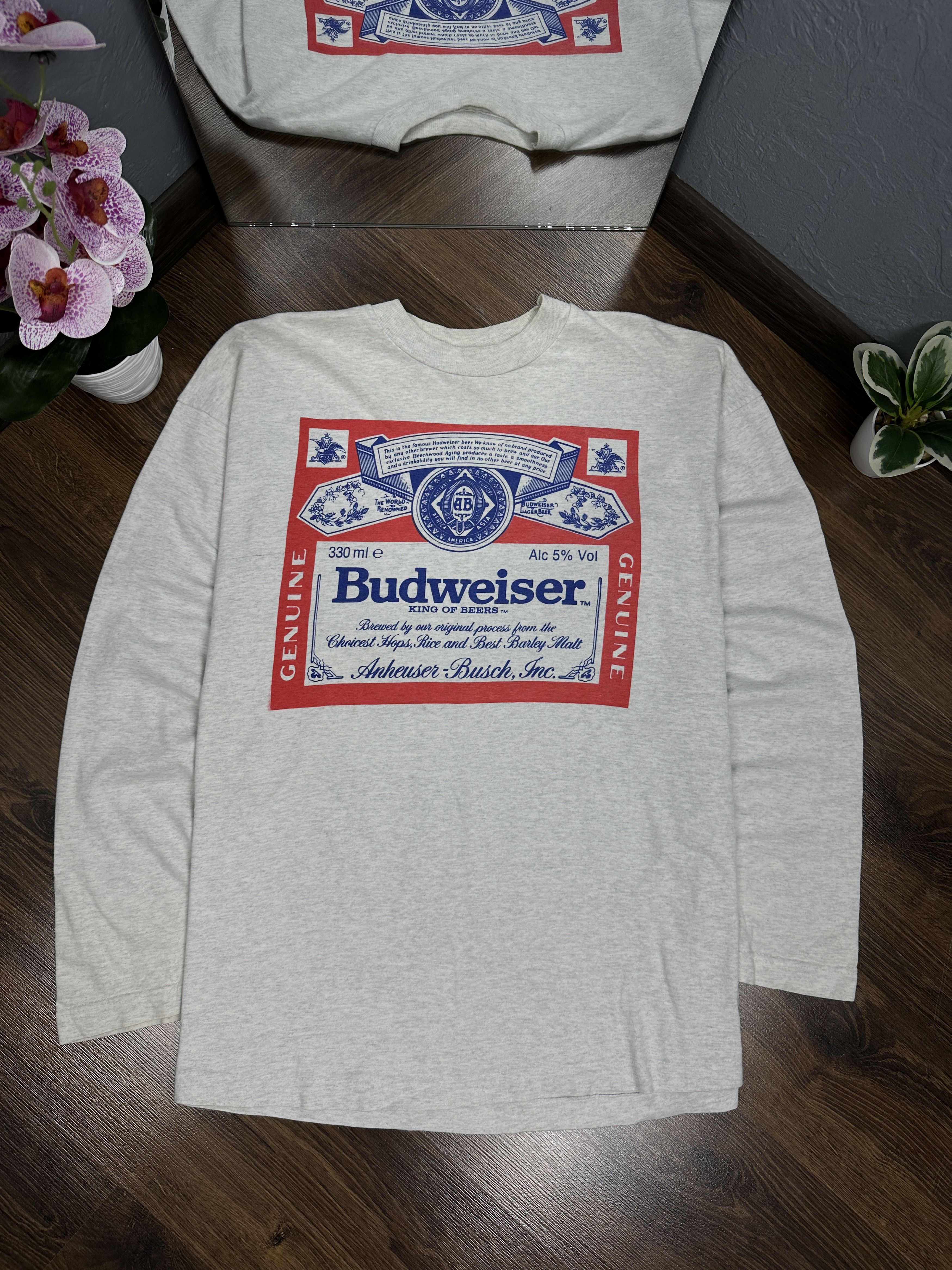 Budweiser × Vintage Budweiser Vintage Mens Long Sleeve T-Shirt Size US XL / EU 56 / 4 - 1 Thumbnail