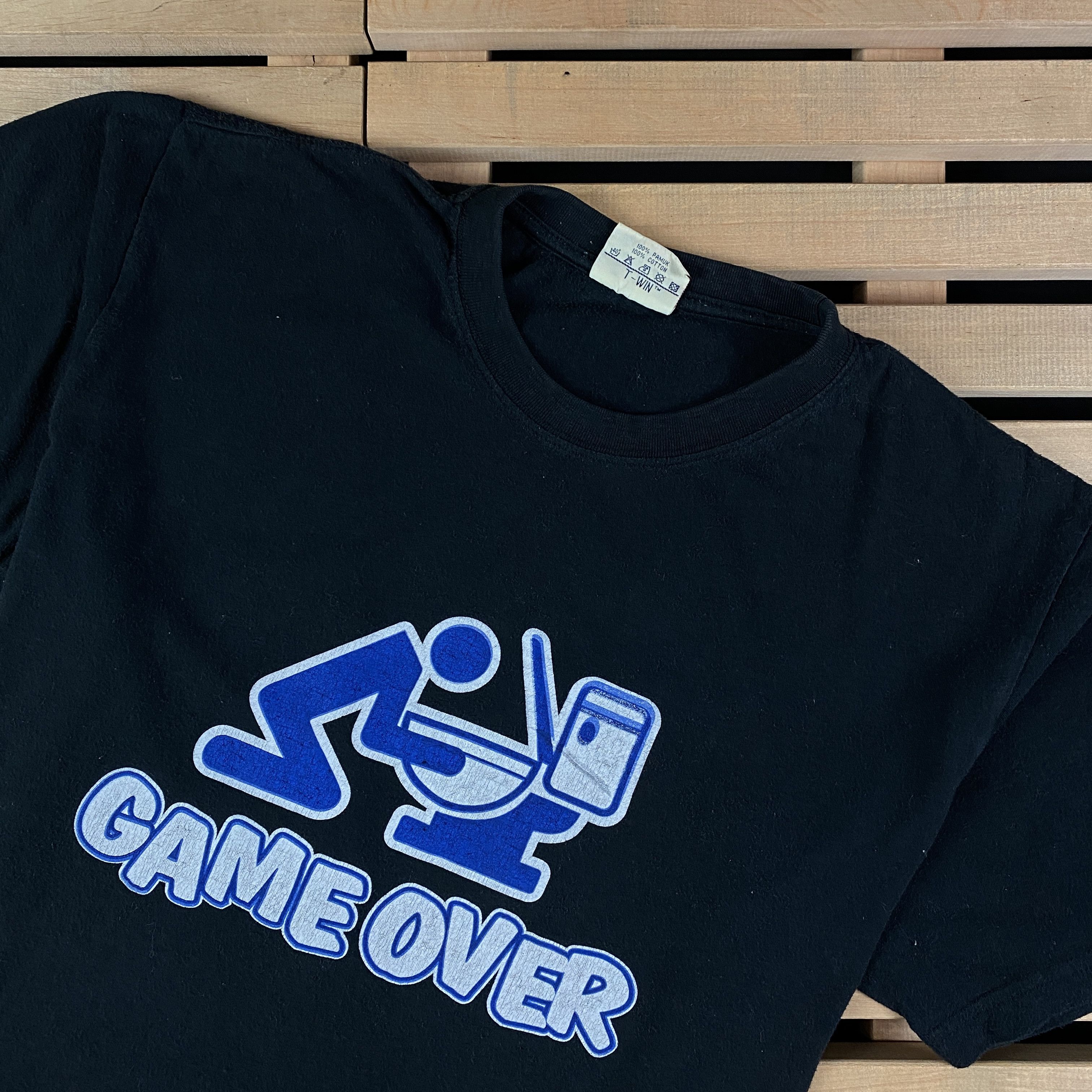 Vintage Mens Vintage T-Shirt Game Over Puke Toilet Size L Size US L / EU 52-54 / 3 - 2 Thumbnail