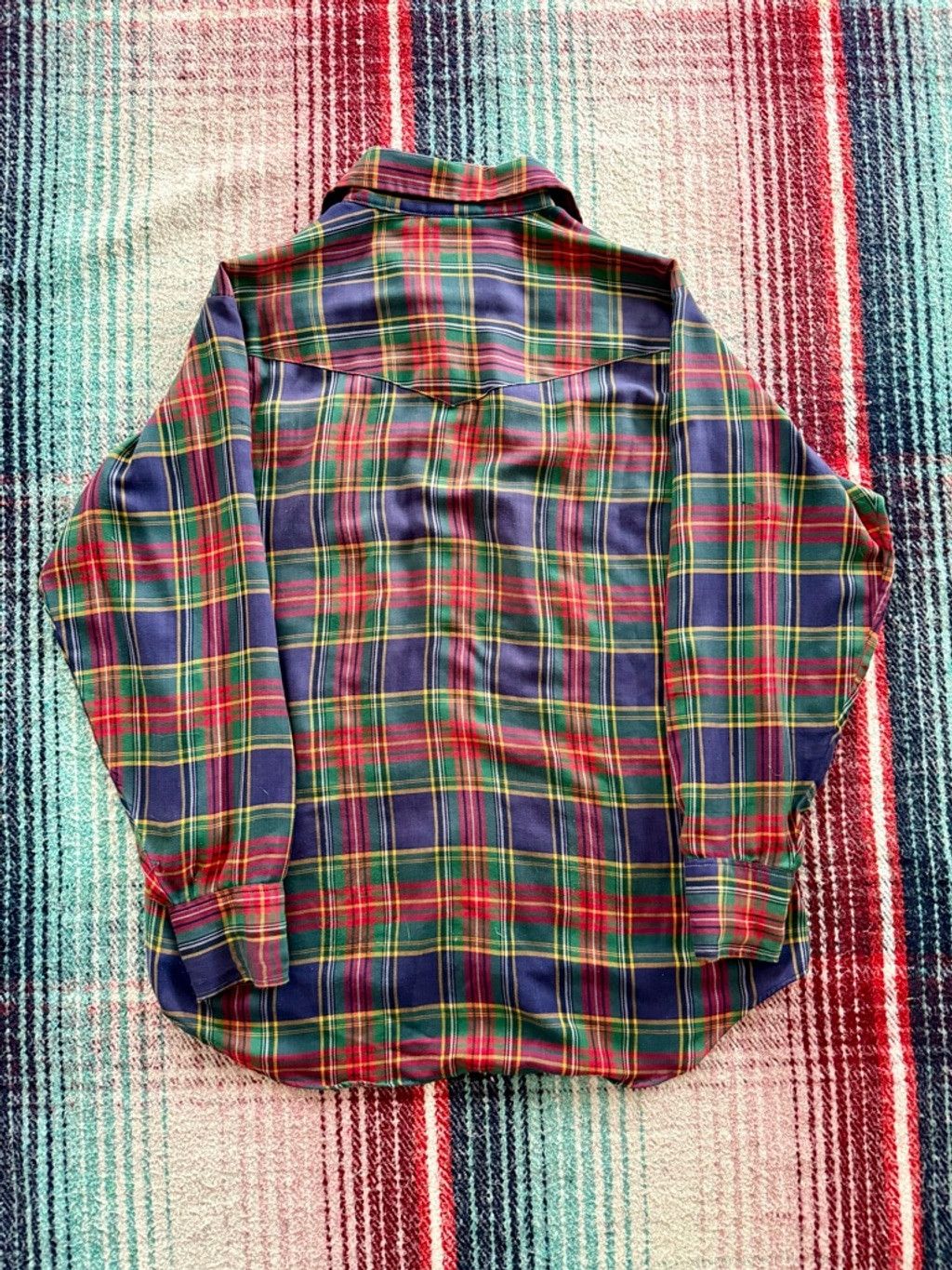 Vintage 70s Ely Plains Plaid Pearl Snap Western Shirt Size US L / EU 52-54 / 3 - 3 Thumbnail