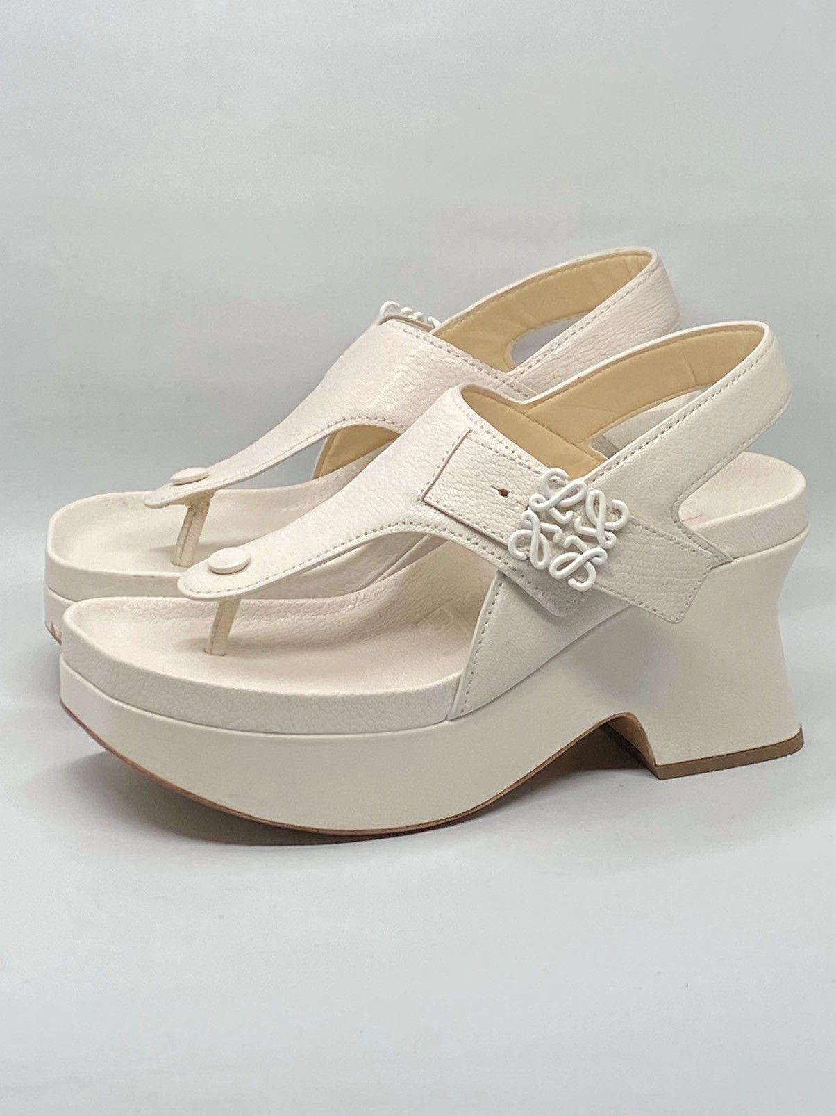 Loewe Loewe Ease leather platform thong sandals size 38 Size US 8 / IT 38 - 3 Thumbnail