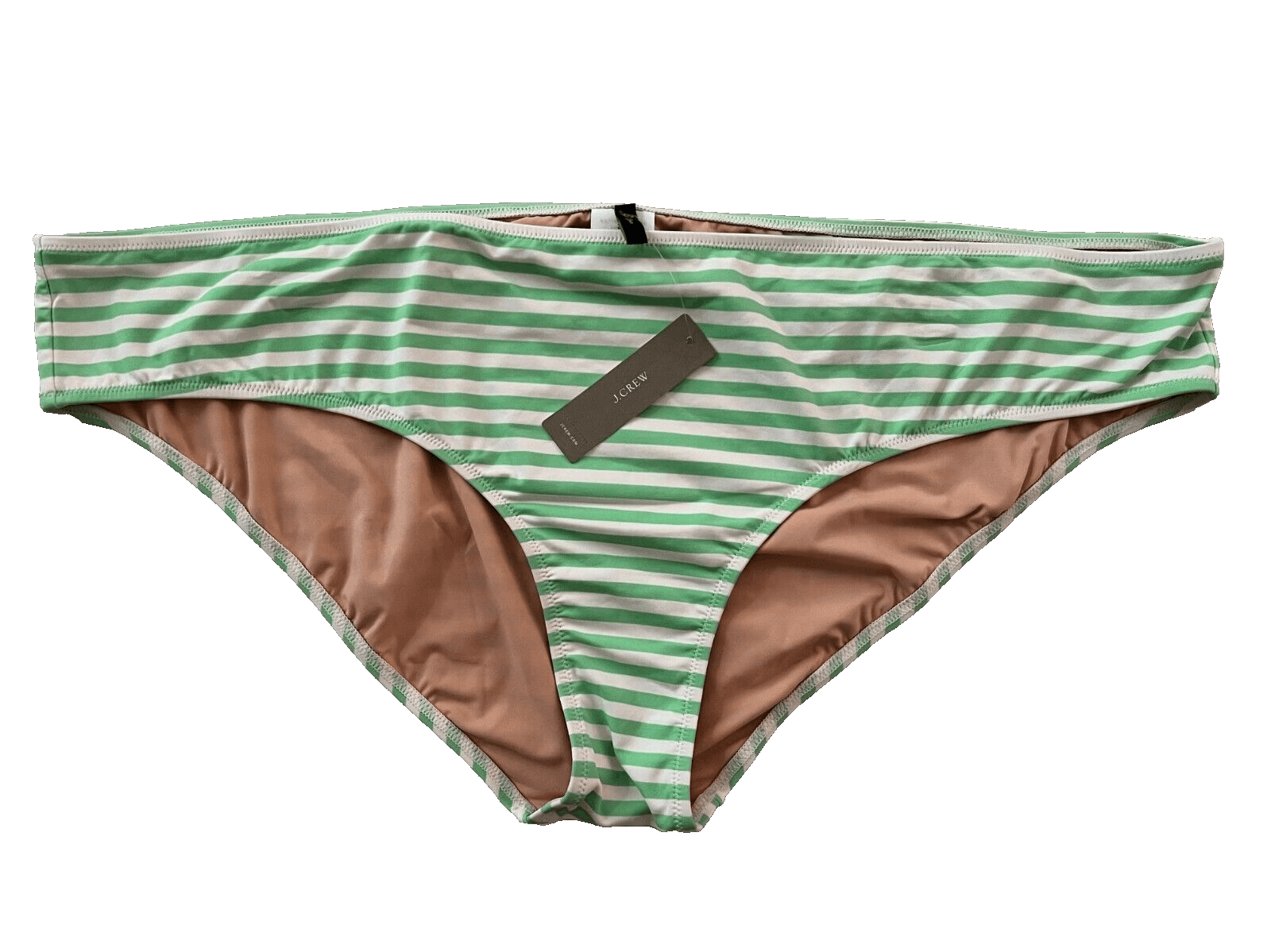 J.Crew J.Crew Swim Bikini Bottom Striped L1479 Green / White ( 3X ) Size 40" / US 18 - 1 Thumbnail