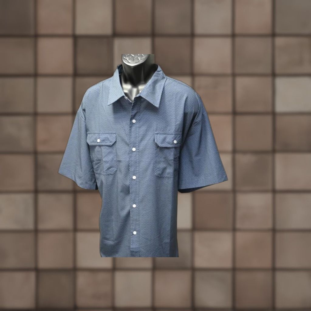 KENNETH COLE Button-Up Dress Shirt Blue Polyester Stretch Mens 4XL NWT  Short Sleeve Solid Button-Front Shirt Adult Mens Blue 4XL NWT -  threedaughtersproperties.com