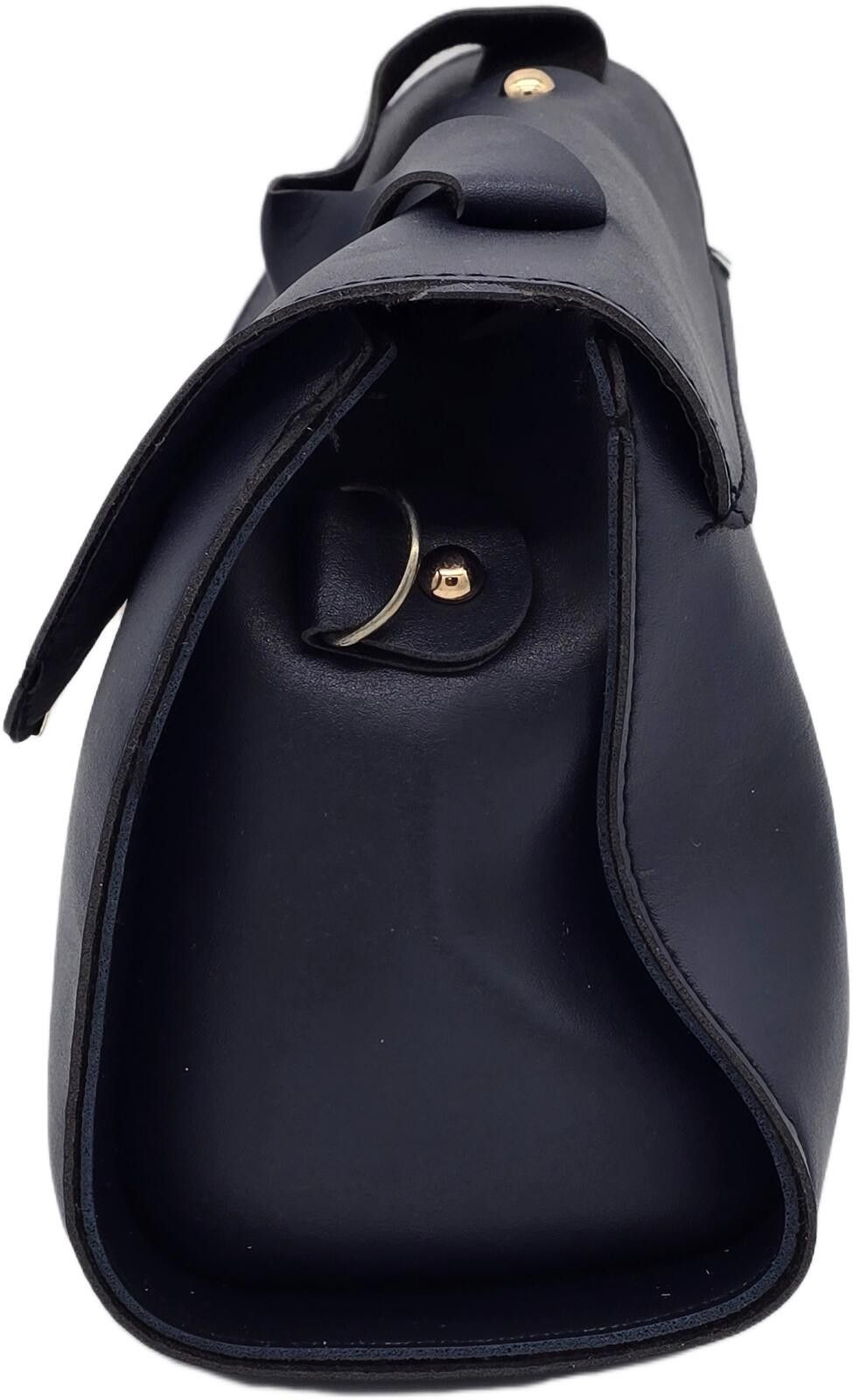 The Unbranded Brand Elegant Black Faux Leather Mini Handbag with Gold Hardware Size ONE SIZE - 5 Thumbnail