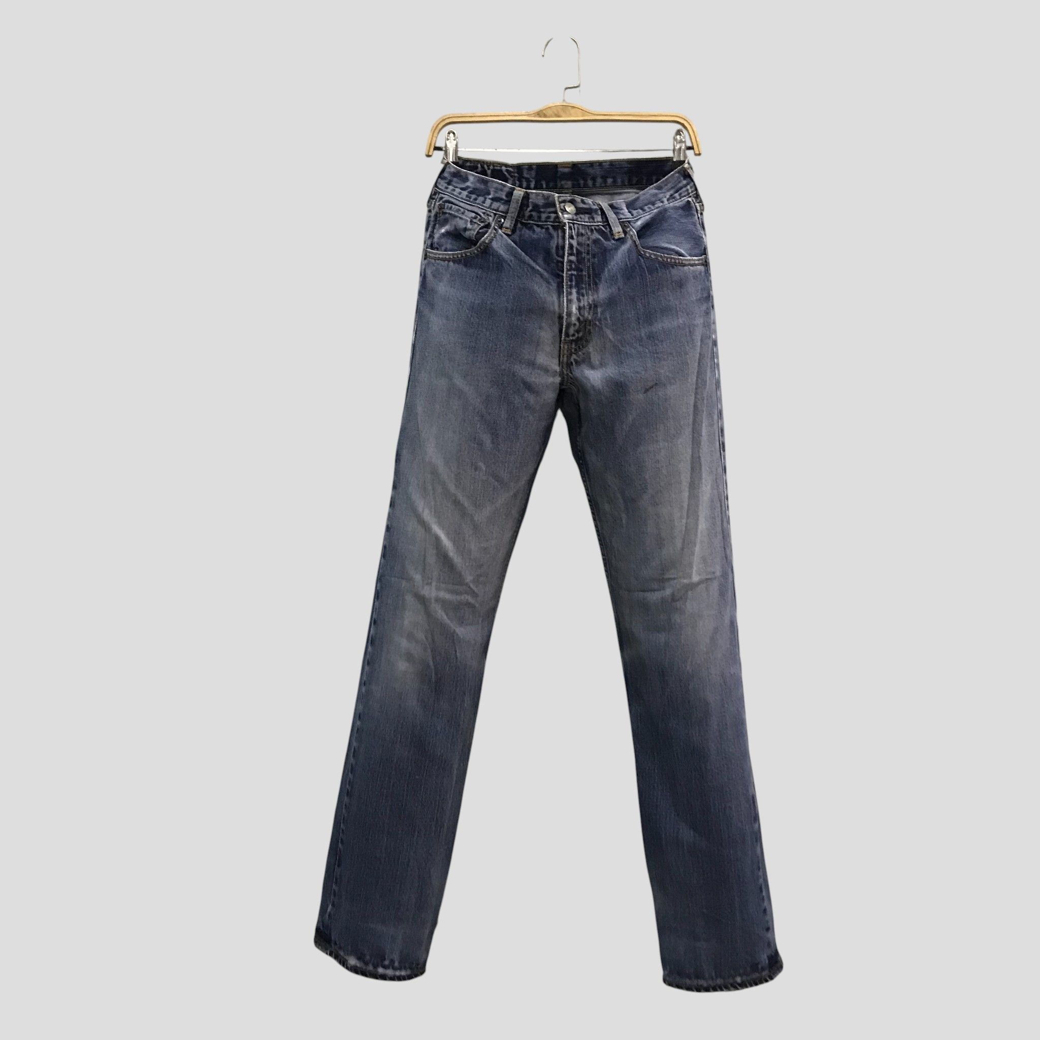 Levi's Vintage Levi’s 501 Distressed Blue Straight Leg High Waist Size US 30 / EU 46 - 1 Thumbnail