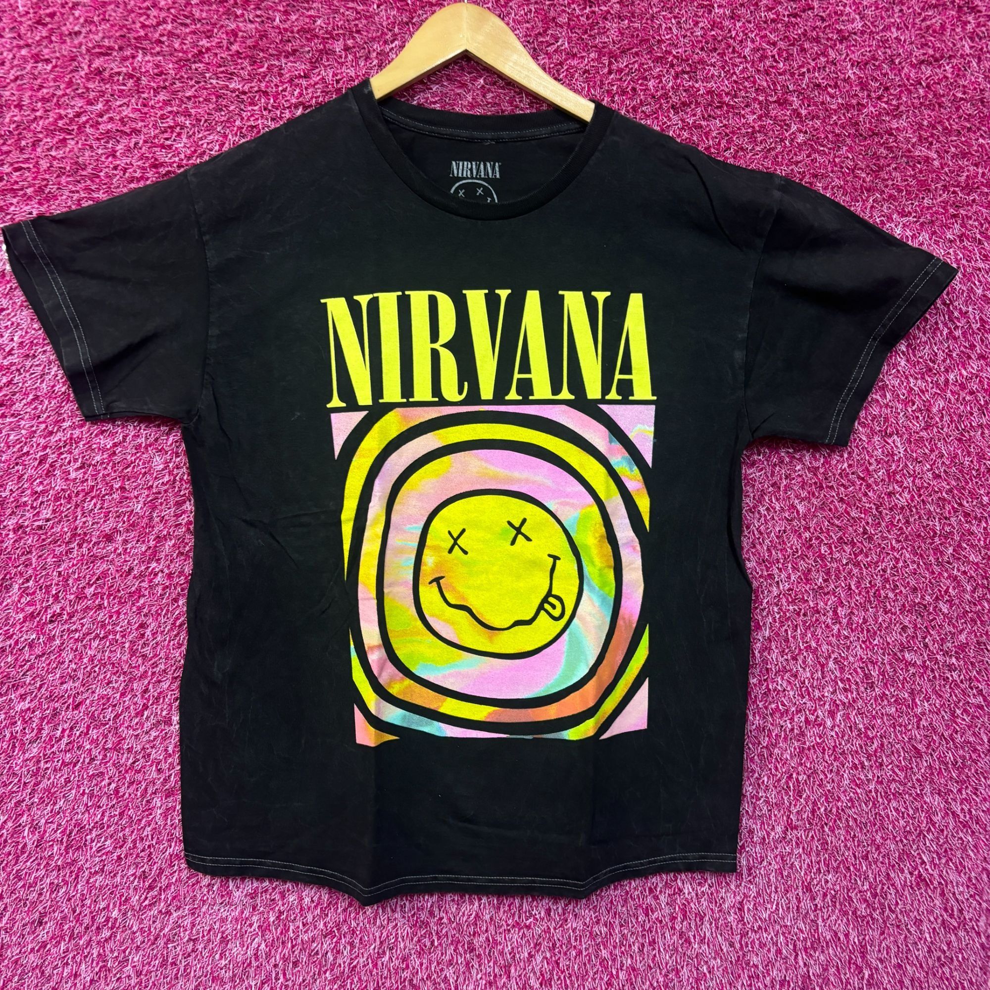 Nirvana Nirvana Never Mind Smiley Face Mineral Wash Grunge Tshirt si Size US L / EU 52-54 / 3 - 1 Thumbnail