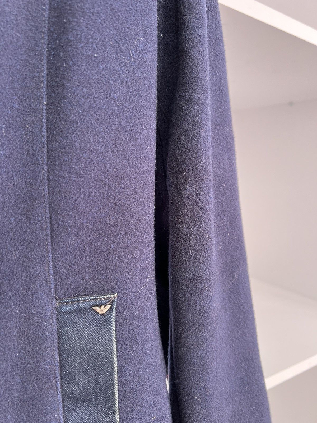 Emporio Armani × Giorgio Armani × Vintage Vintage Armani Jeans Wool Hooded Women’s Coat Size M / US 6-8 / IT 42-44 - 9 Thumbnail