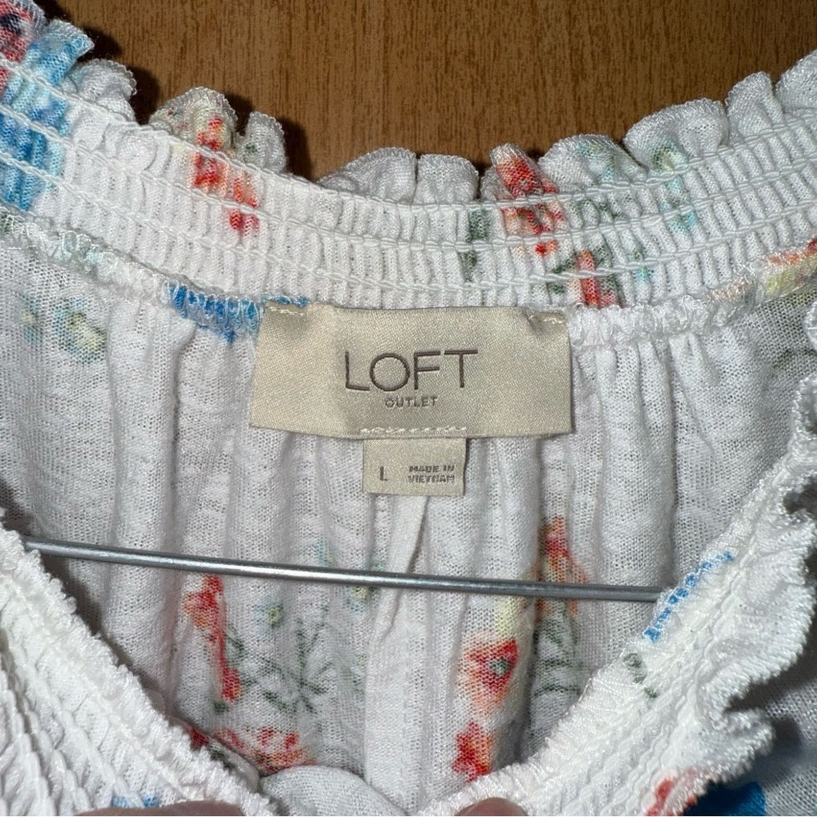 Loft Loft Halter Tank White and Blue Floral Print Size Large Size L / US 10 / IT 46 - 4 Thumbnail