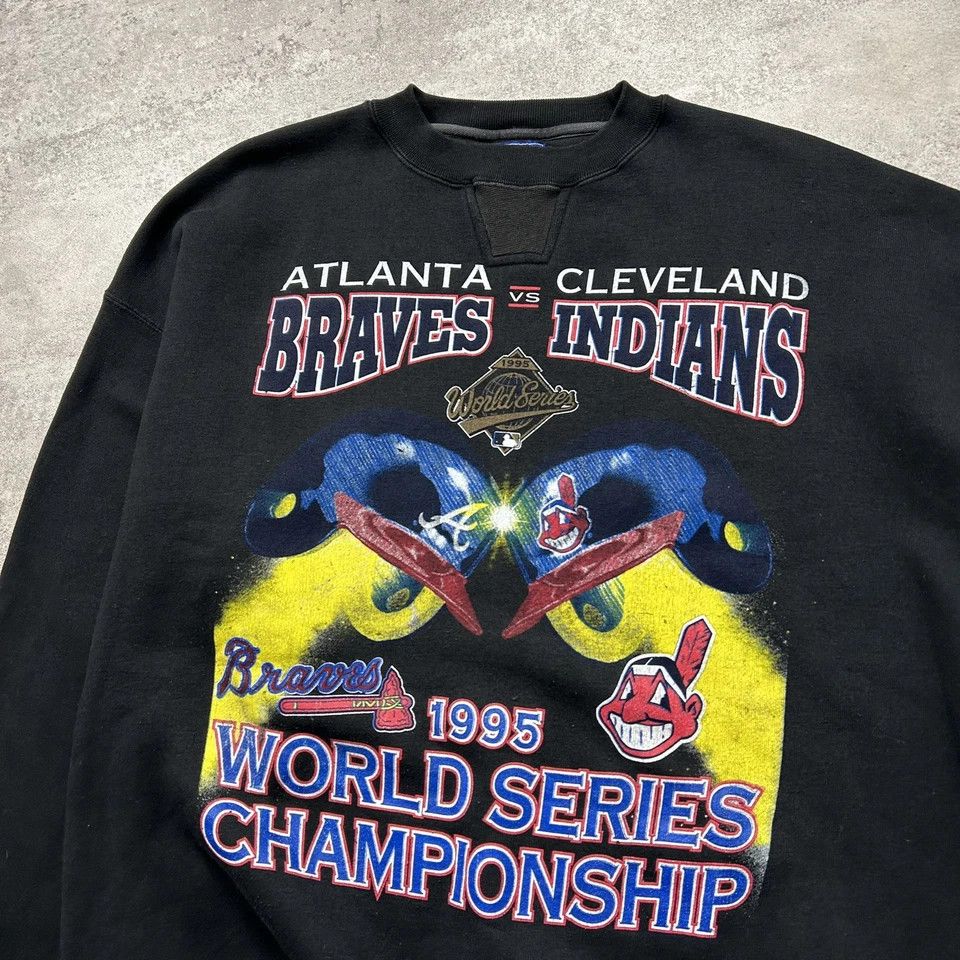 MLB × Starter × Vintage ATLANTA BRAVES vs INDIANS WORLD SERIES 1995 SWEATSHIRT Size US XL / EU 56 / 4 - 2 Thumbnail