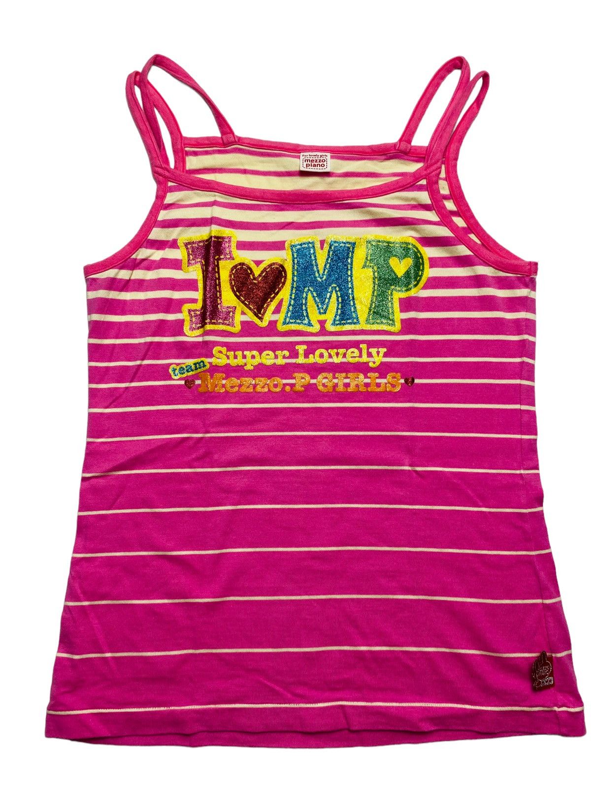Japanese Brand 2000s Mezzo Piano - Pink Summer Tank Top Size L / US 10 / IT 46 - 1 Thumbnail