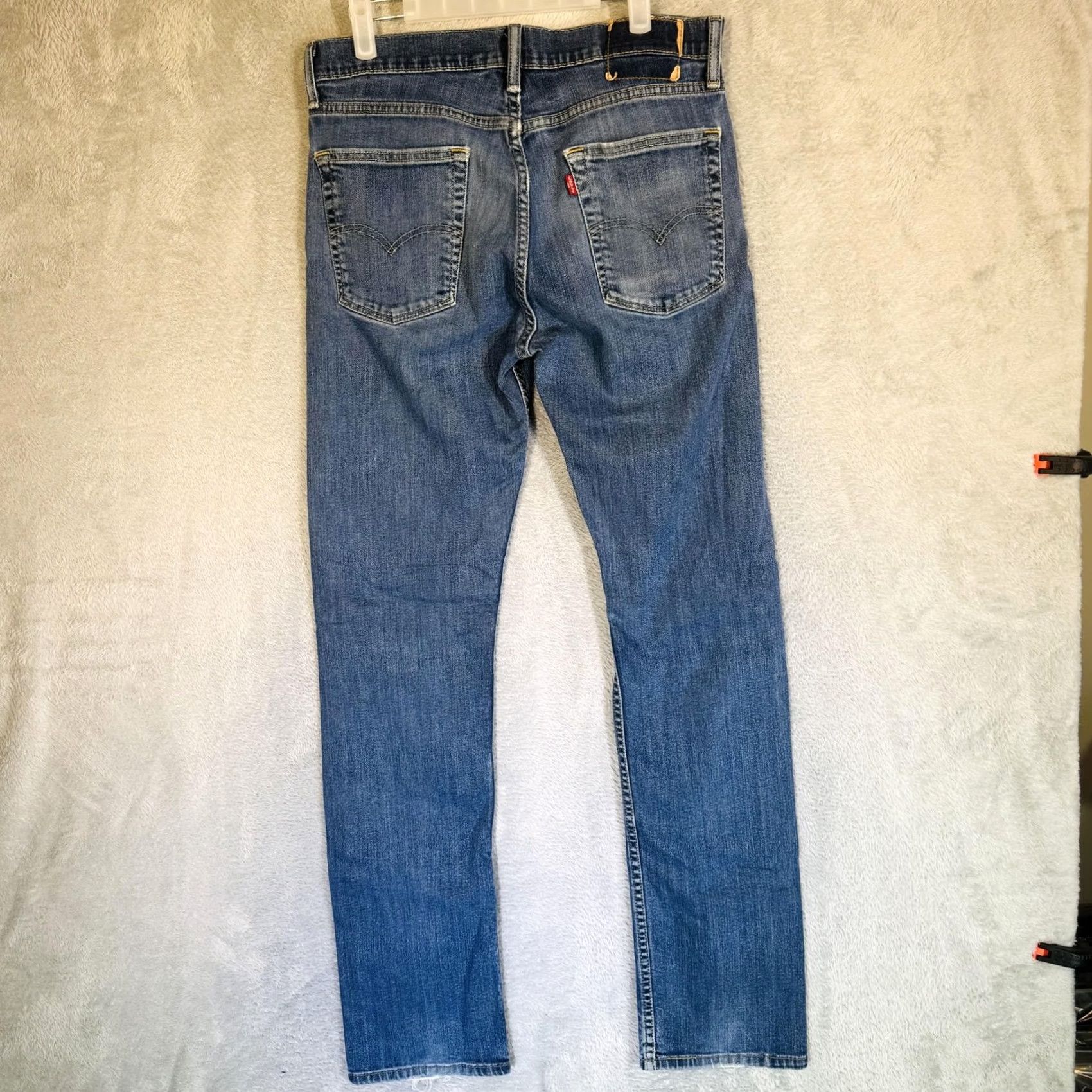 Levi's Levi's Jeans S40175 Mens 32x34 Blue Medium Wash Denim Zip Fly Tapered Stretch Distressed Pockets Logo Size US 32 / EU 48 - 7 Thumbnail