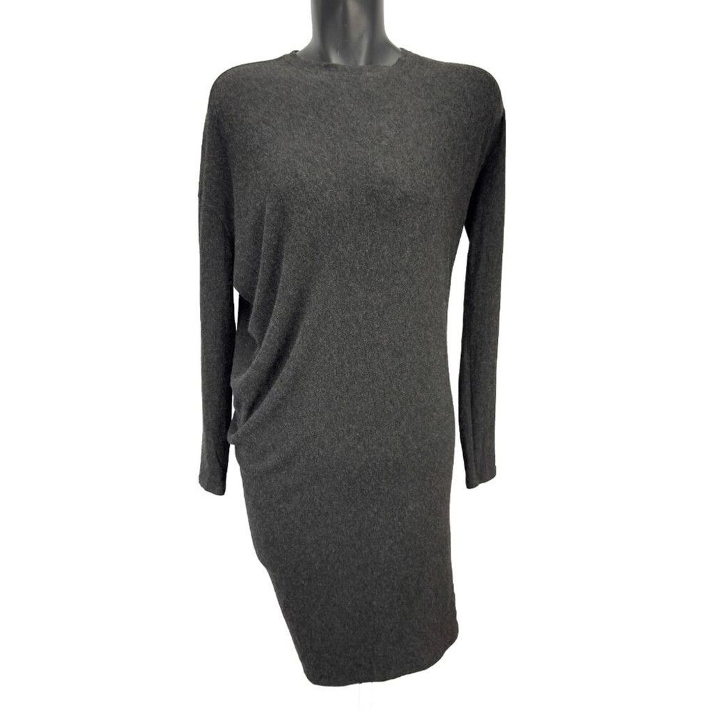 Kit and Ace KIT AND ACE Wave Viscose Minimalist Grey Long Sleeve Dress M |  Grailed