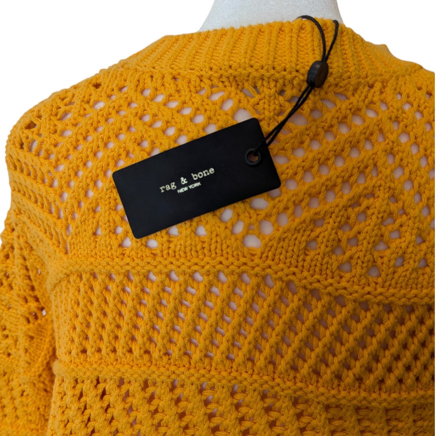 Rag & Bone NWT Rag & Bone Renee Novelty Yellow Knit Oversized Sweater Size S / US 4 / IT 40 - 6 Thumbnail