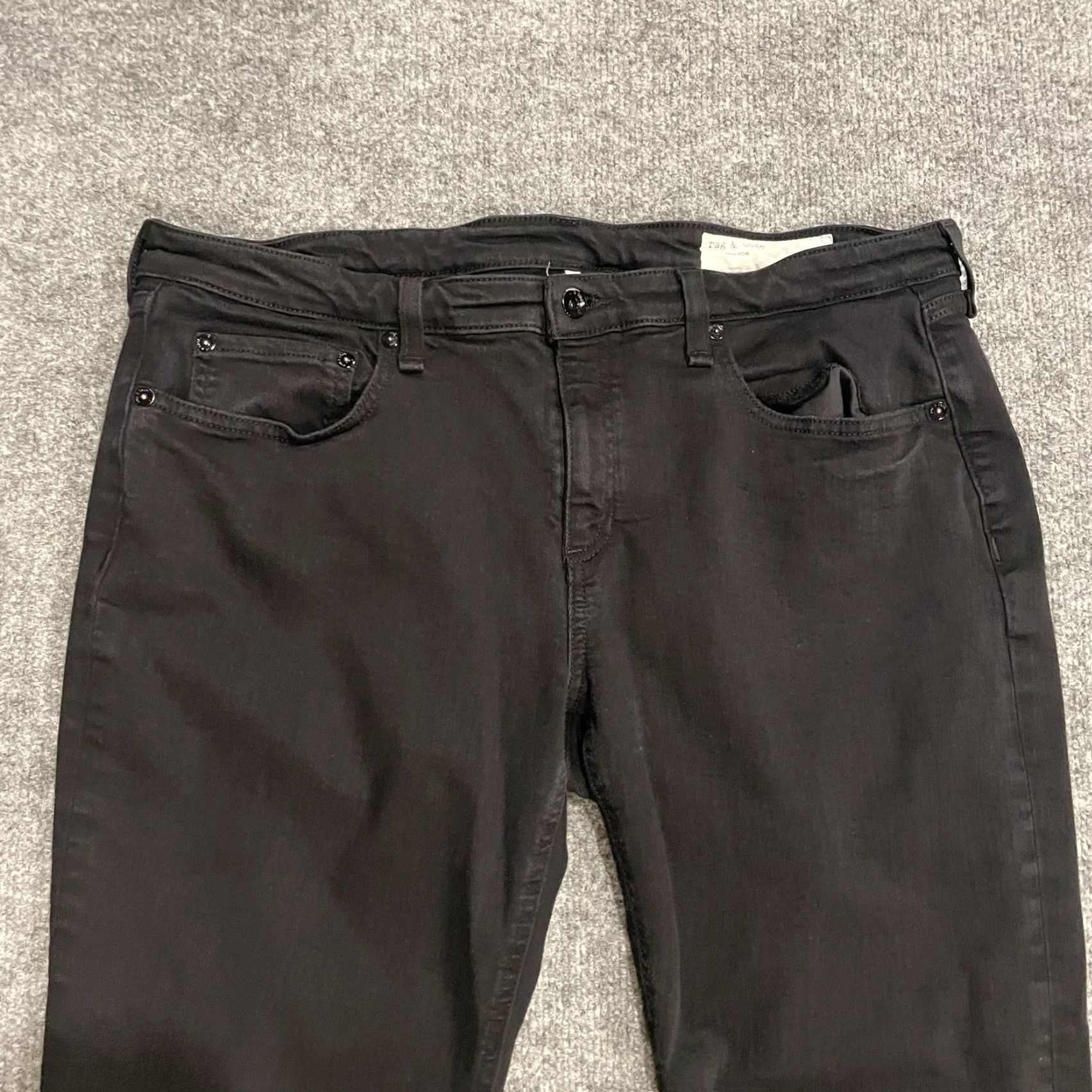Rag & Bone Rag & Bone Jeans Womens Slim Boyfriend Low Rise Rag & Bone Black Denim Stretch 32 Inseam 25 in Zip Pocket Five-Pocket Vintage No Men’s? Size 24" / US 00 / IT 34 - 3 Thumbnail
