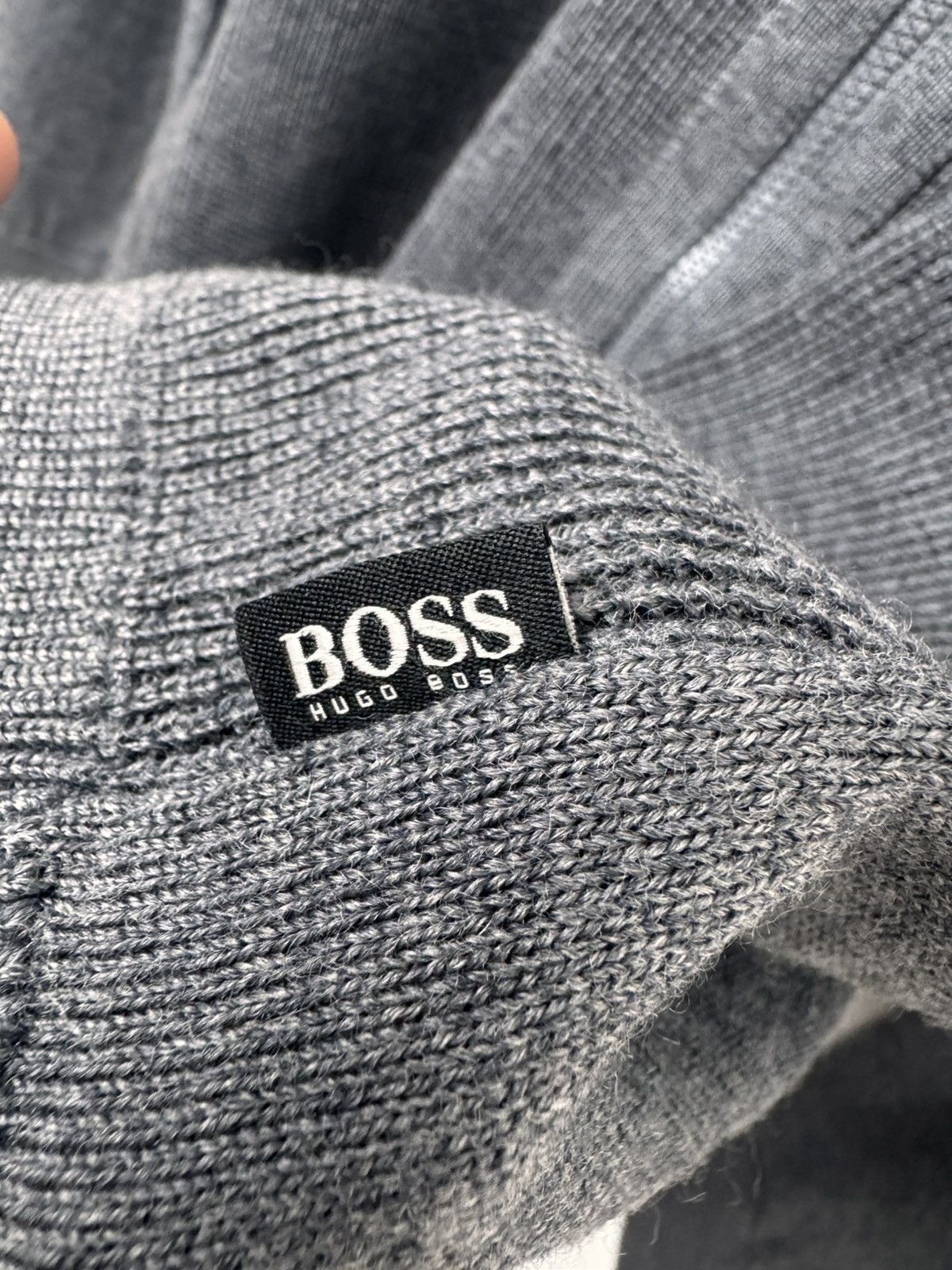 Hugo Boss Hugo Boss Men Knitted Zip-Up Sweater Gray Size M Size US M / EU 48-50 / 2 - 3 Thumbnail