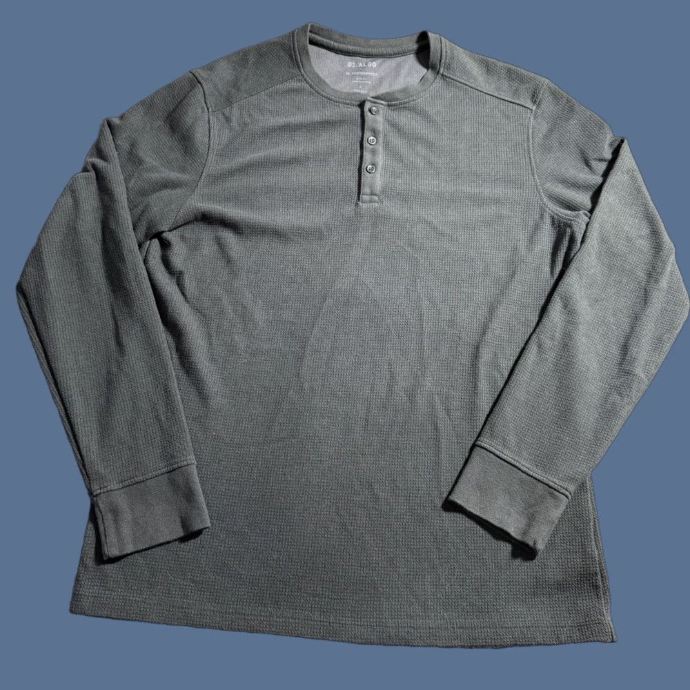 Vintage 01.algo Mens Henley Shirt Button-Up Quick Dry Thermal Long Sleeve L Black Regular Size L Size US L / EU 52-54 / 3 - 1 Thumbnail