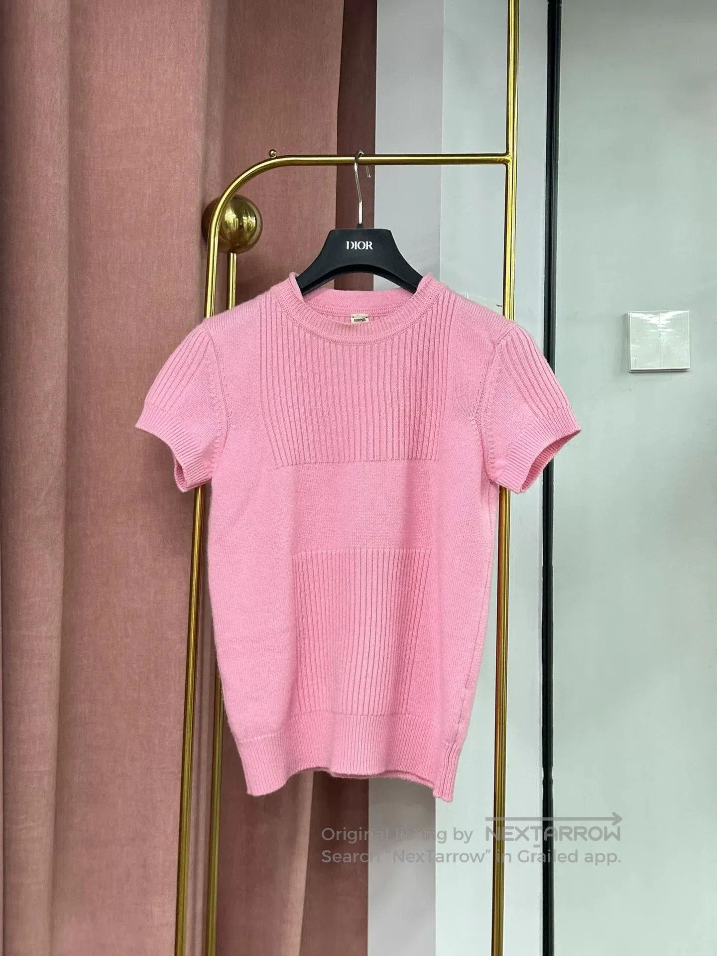 Hermes Hermes Pink Cashmere Knit Short Sleeve Top. Size US S / EU 44-46 / 1 - 1 Thumbnail