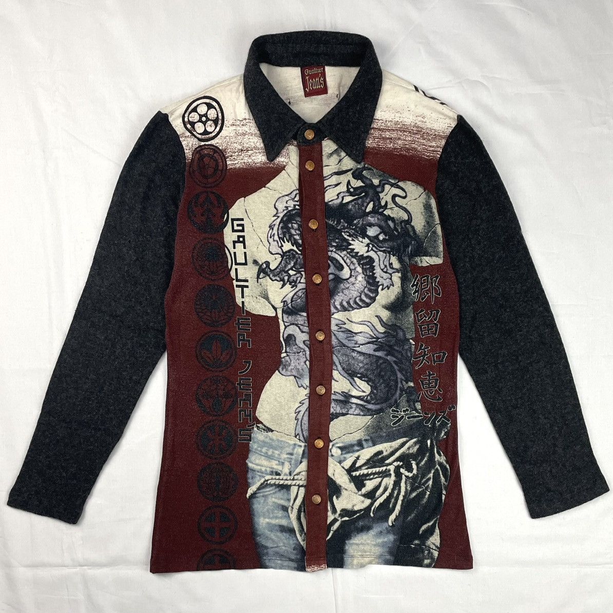 AW1999 Jean Paul Gaultier Venus Dragon Elastic Shirt Vintage