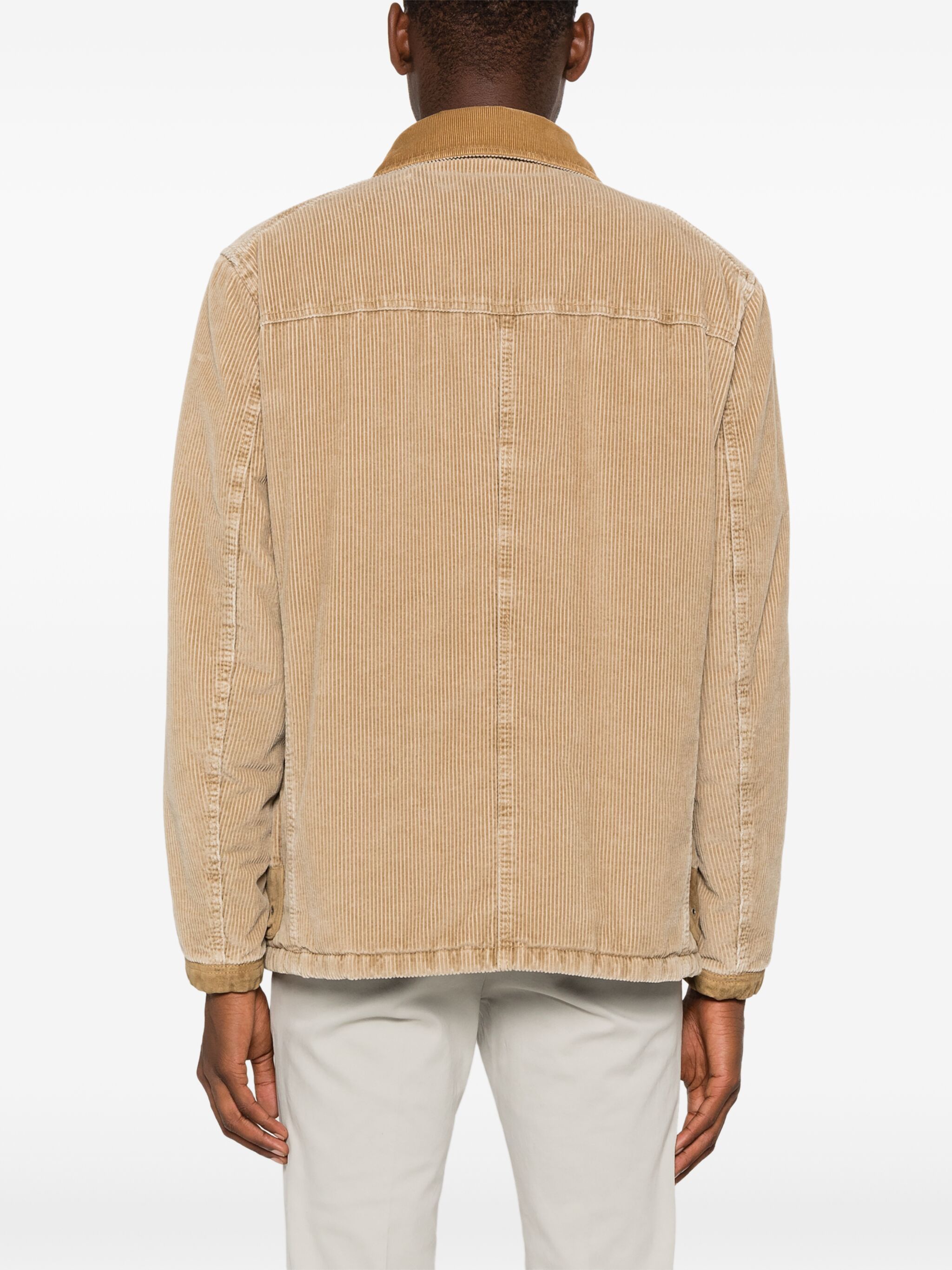 Fay o1s22i1n1124 4-Hook Ribbed Velvet Jacket in Beige Size US L / EU 52-54 / 3 - 4 Thumbnail