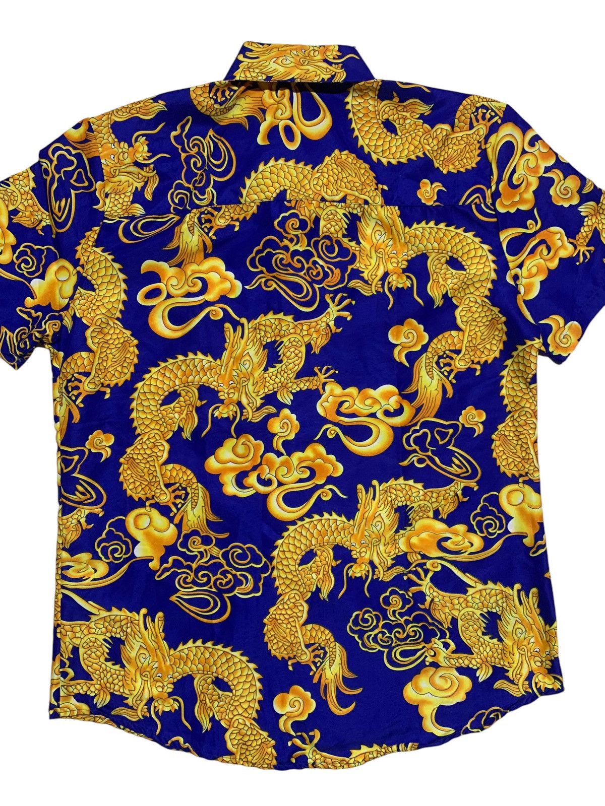 Men shirt print gold dragon Menswear