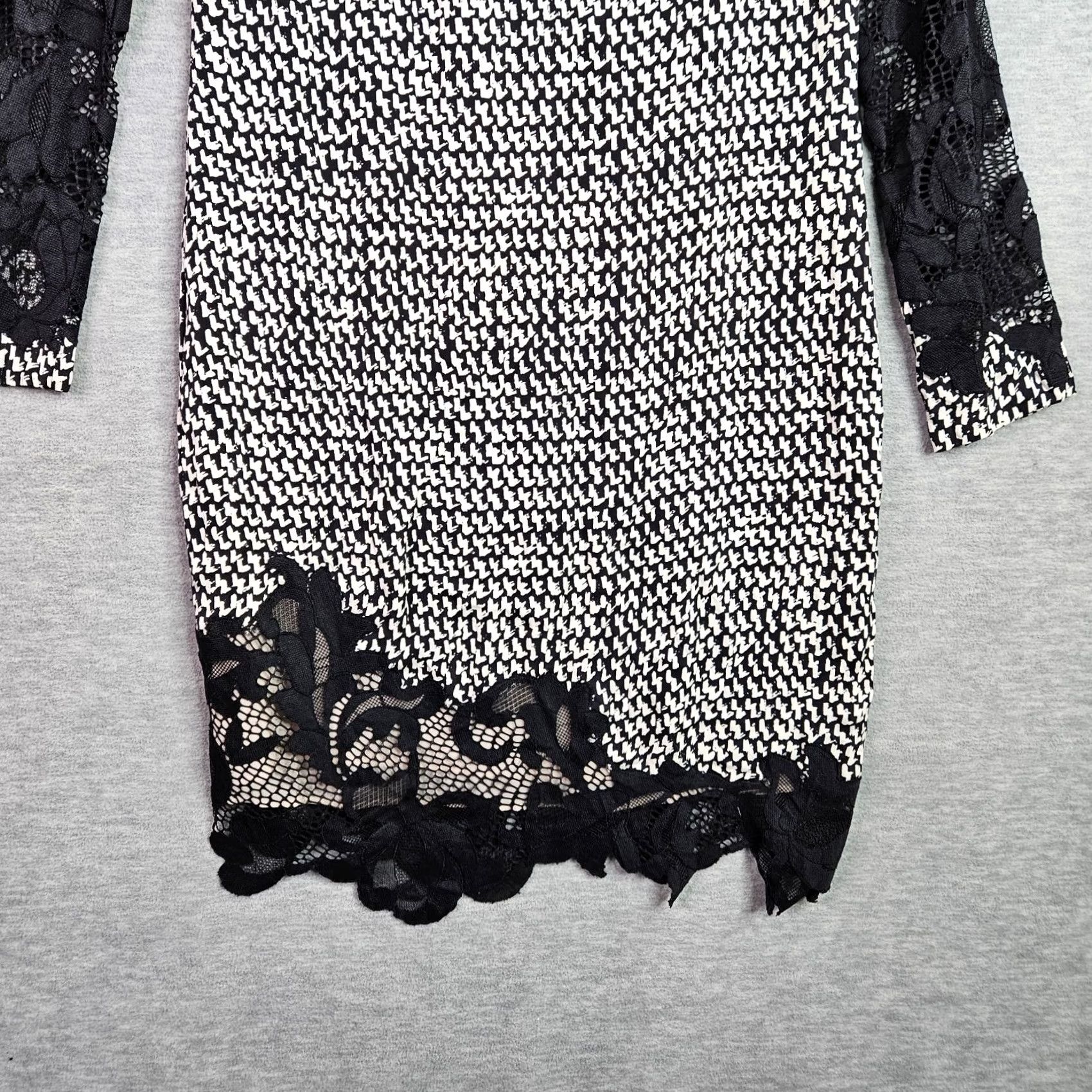 Diane von Furstenberg Diane von Furstenberg Black White Lace Overlay Long Sleeve Dress Size 4 Vintage No Shirt Women Size S / US 4 / IT 40 - 6 Thumbnail