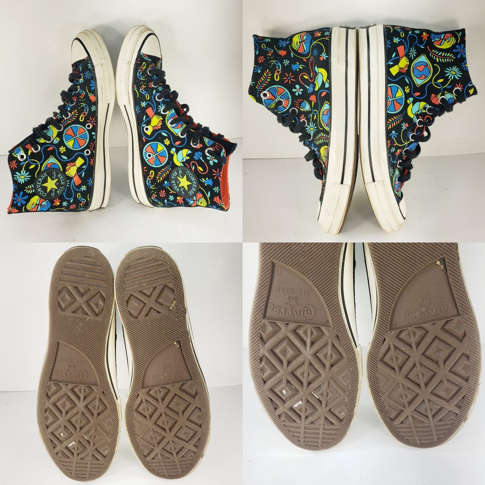 Converse Converse Chuck Taylor All Star Multicolor Flowers Peace Basketball High Top Mens Womens 8.5 10.5 Size 42 10.5 US EU UK Canvas Sneaker Size US 11 / EU 44 - 9 Thumbnail