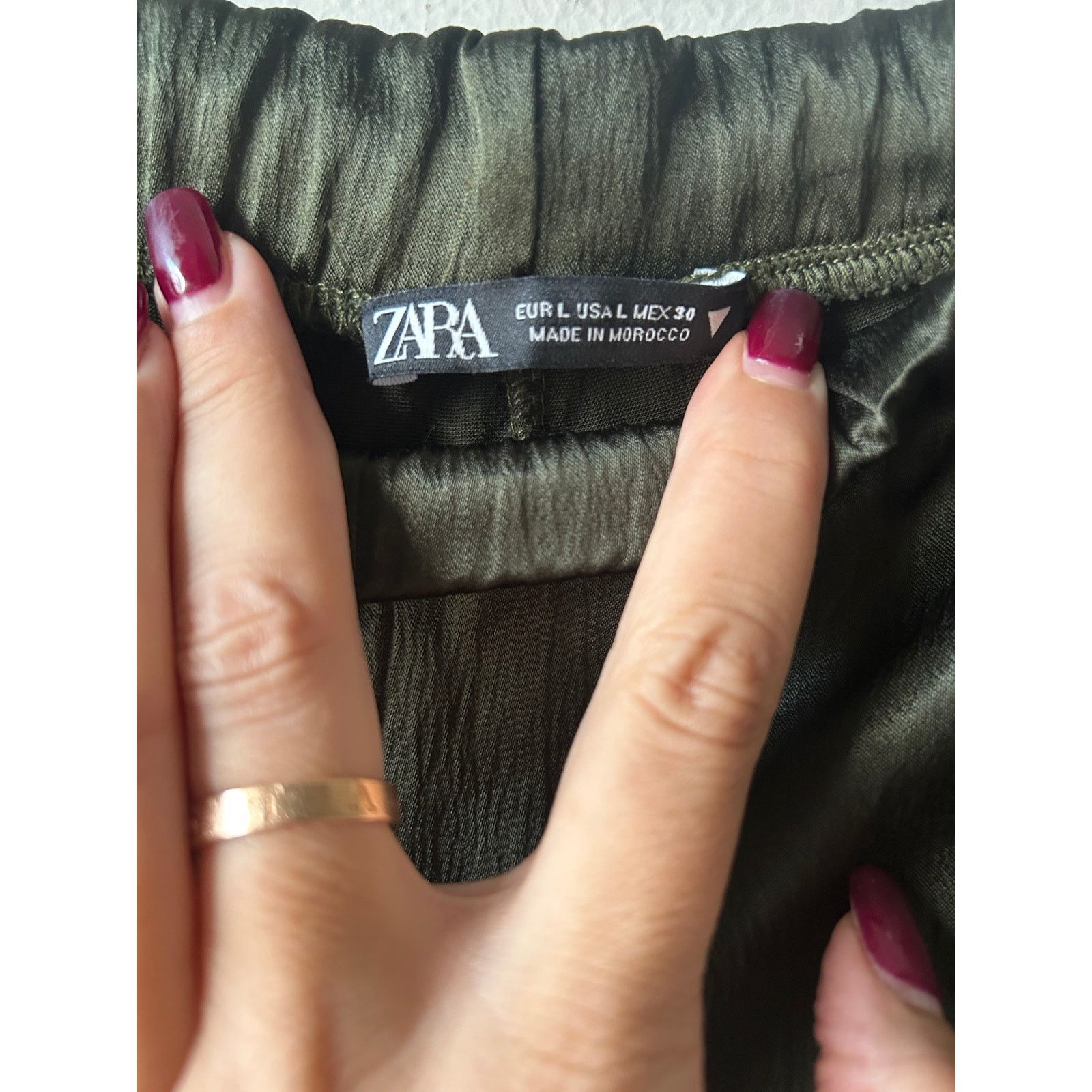 Zara Zara Pant and Top Satin Set in Green Size Large Size 28" / US 6 / IT 42 - 6 Thumbnail