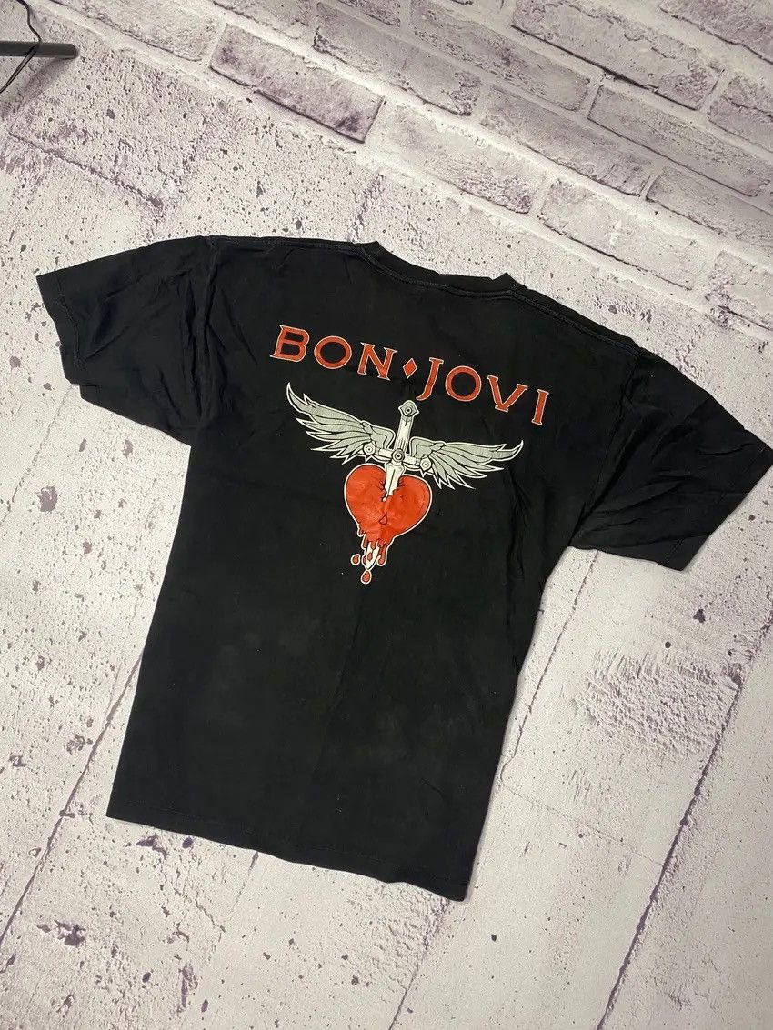Band Tees × Vintage Vintage Bon Jovi New Jersey T Shirt like Guns n Roses Size US XL / EU 56 / 4 - 2 Thumbnail