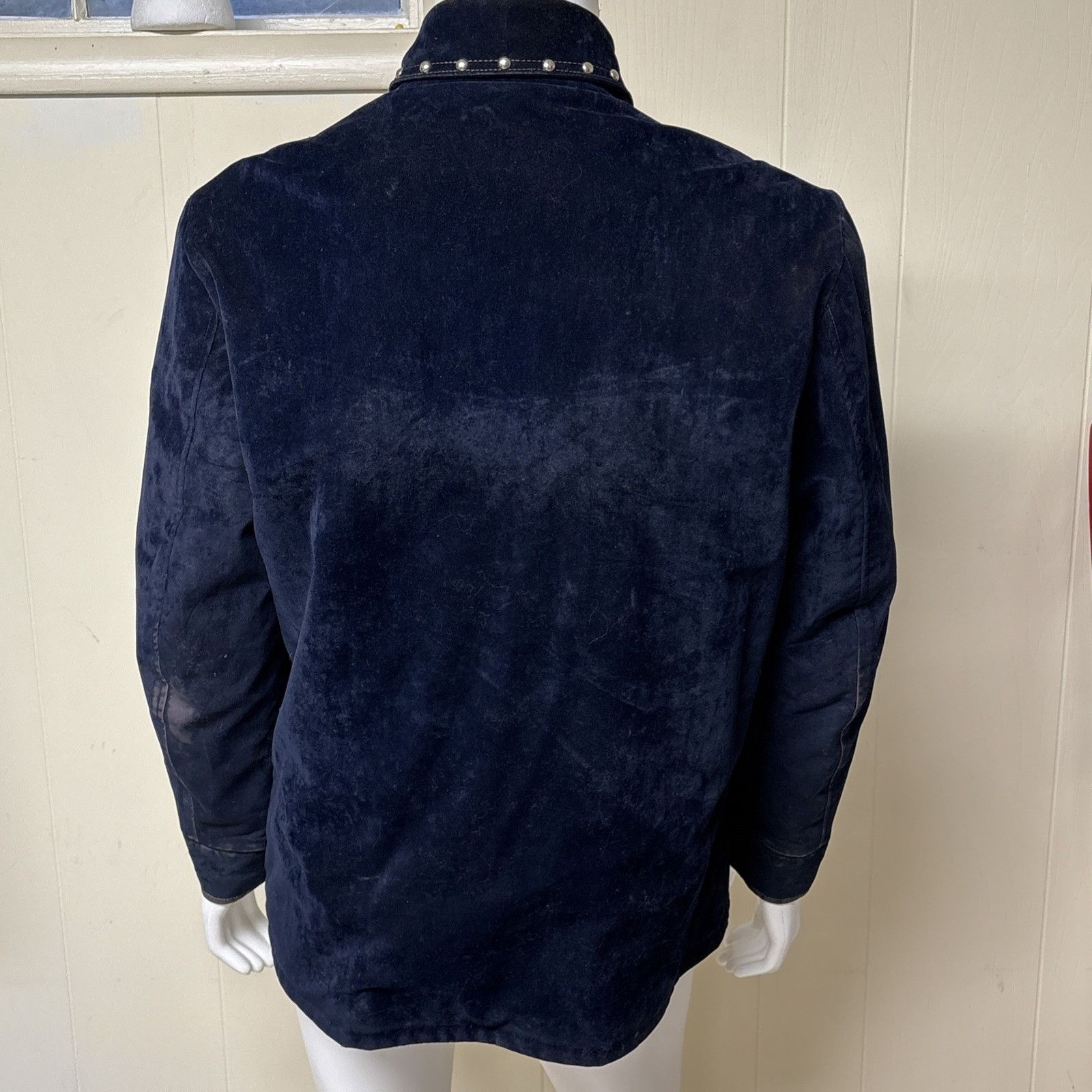 Vintage 70s Vintage Studded Dagger Collar Blue Velvet Jacket Men’s L Size US L / EU 52-54 / 3 - 3 Thumbnail