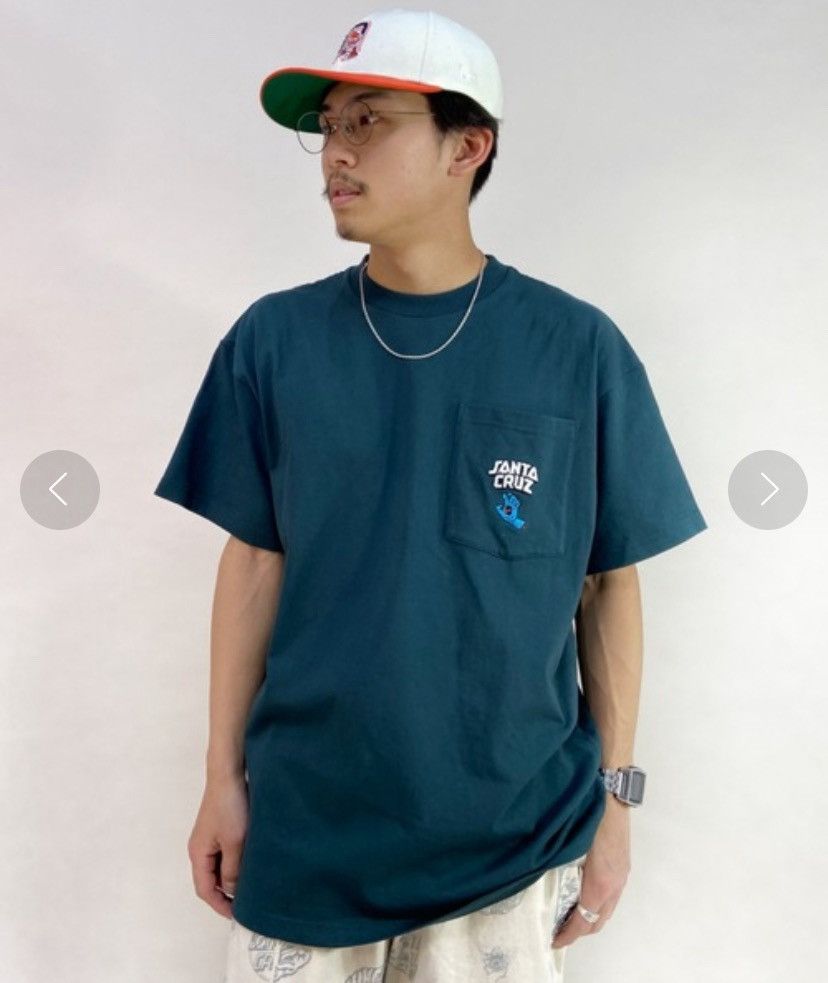 Santa Cruz Skateboards Rare!! santa cruz pocket tee forest green embroidered logo Size US XL / EU 56 / 4 - 3 Thumbnail