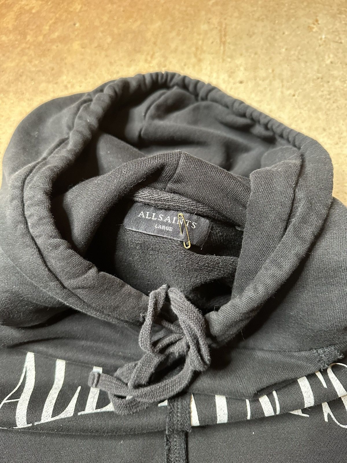 Allsaints Allsaints Offset Black Hoodie Size US L / EU 52-54 / 3 - 3 Thumbnail