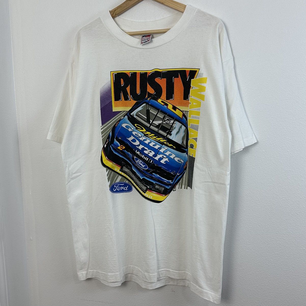 NASCAR × Vintage Vintage Rusty Wallace Nascar T Shirt XL Ford Racing Size US XL / EU 56 / 4 - 2 Thumbnail