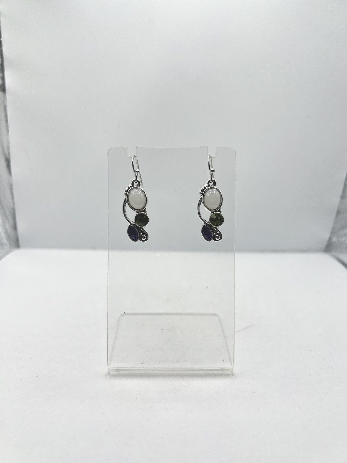 Jewelry x Jw Moon Crystal Dangle Earrings With Czs in Silver, Women's