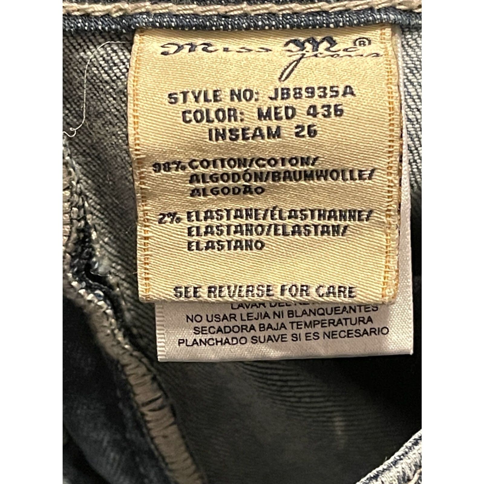 Miss Me Miss Me Distressed Boyfriend Ankle Jeans Size 27 Denim Blue Jeans W/Bedazzlement Size 27" / US 4 / IT 40 - 6 Thumbnail