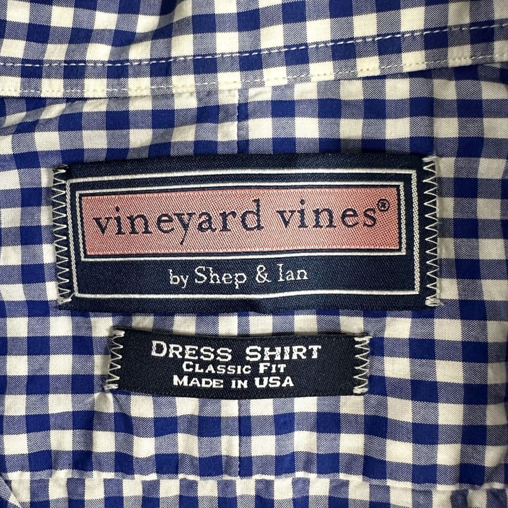 Vineyard Vines VINTAGE Vineyard Vines Shirt Men 16 34 Blue Check Button Up Classic Fit USA Made Size US L / EU 52-54 / 3 - 4 Thumbnail