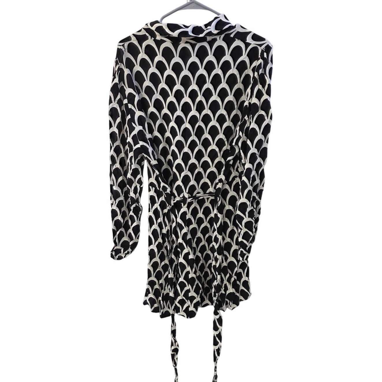 Zara Zara Black & White Geometric Sheer Emelie Shirt Dress - XXL Size XXL / US 16-18 / IT 52-54 - 2 Thumbnail